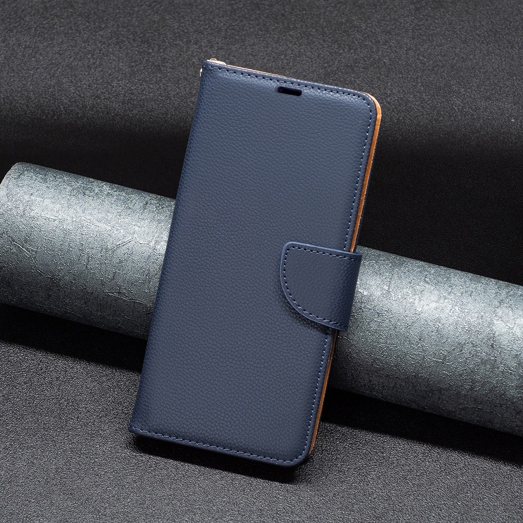 Xiaomi Redmi Note 13 Pro 5G / Poco X6 5G Θήκη Βιβλίο Μπλε Litchi Texture Pure Color Phone Case Blue
