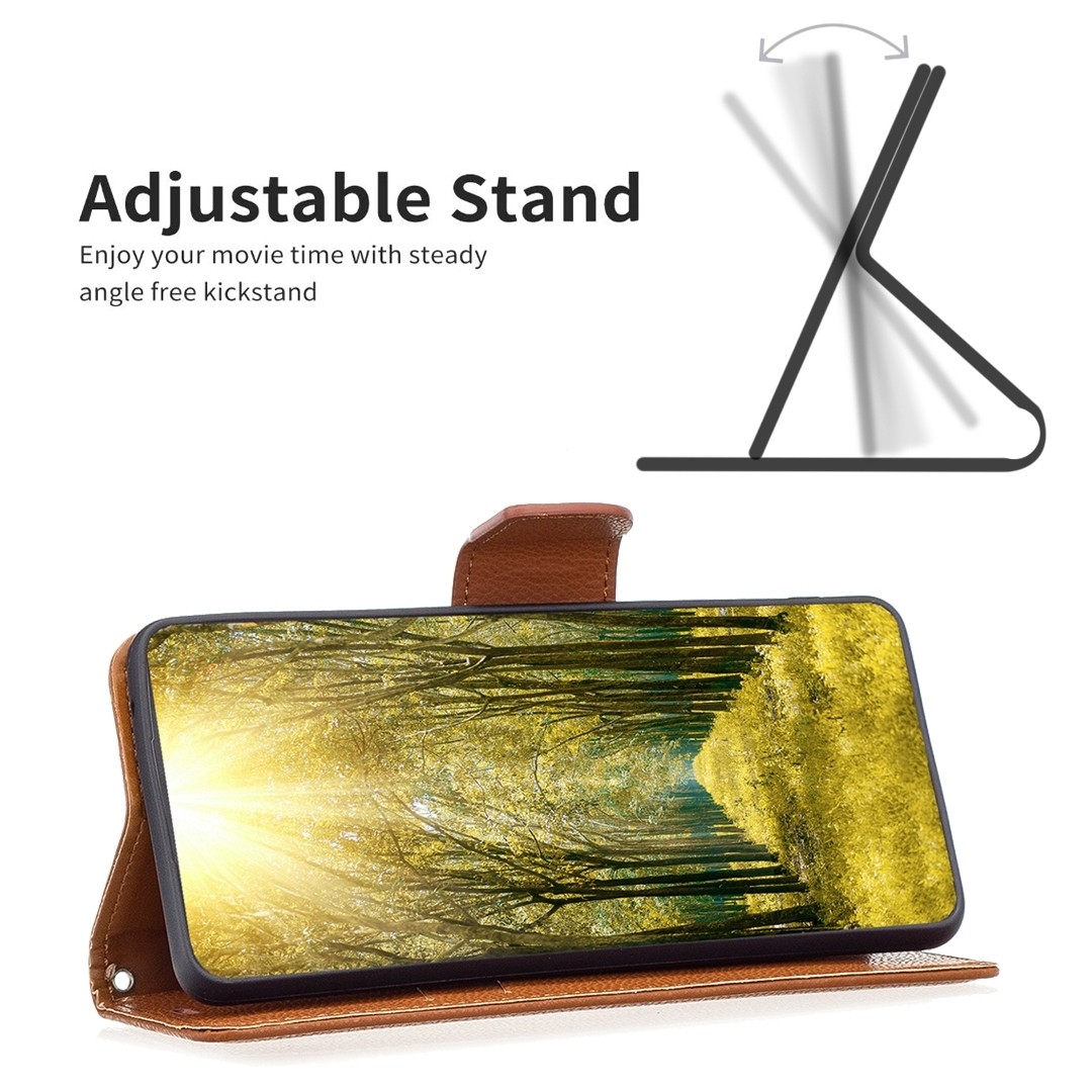 Xiaomi Redmi Note 13 Pro 5G / Poco X6 5G Θήκη Βιβλίο Καφέ Litchi Texture Pure Color Phone Case Brown