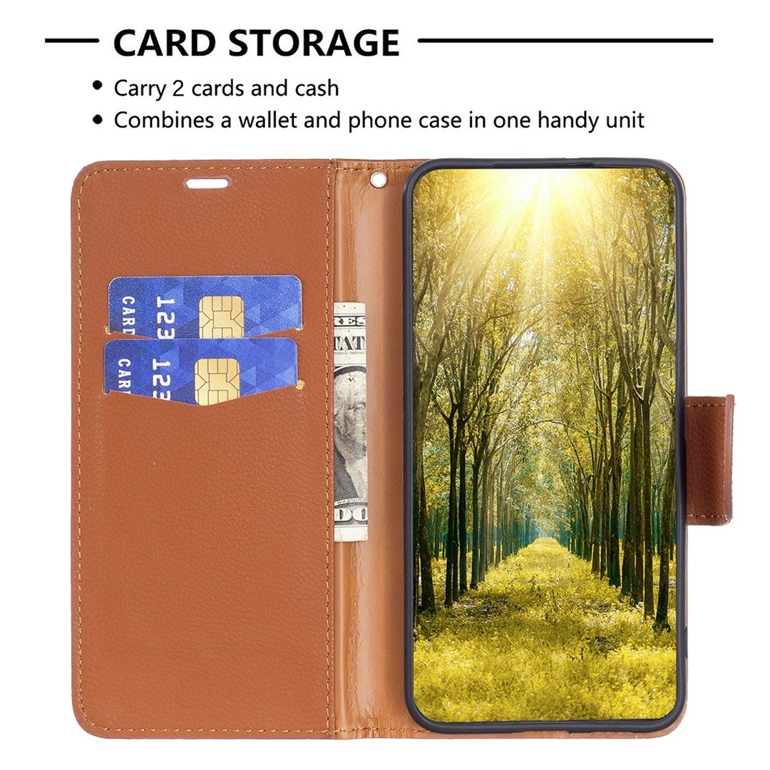 Xiaomi Redmi Note 13 Pro 5G / Poco X6 5G Θήκη Βιβλίο Καφέ Litchi Texture Pure Color Phone Case Brown