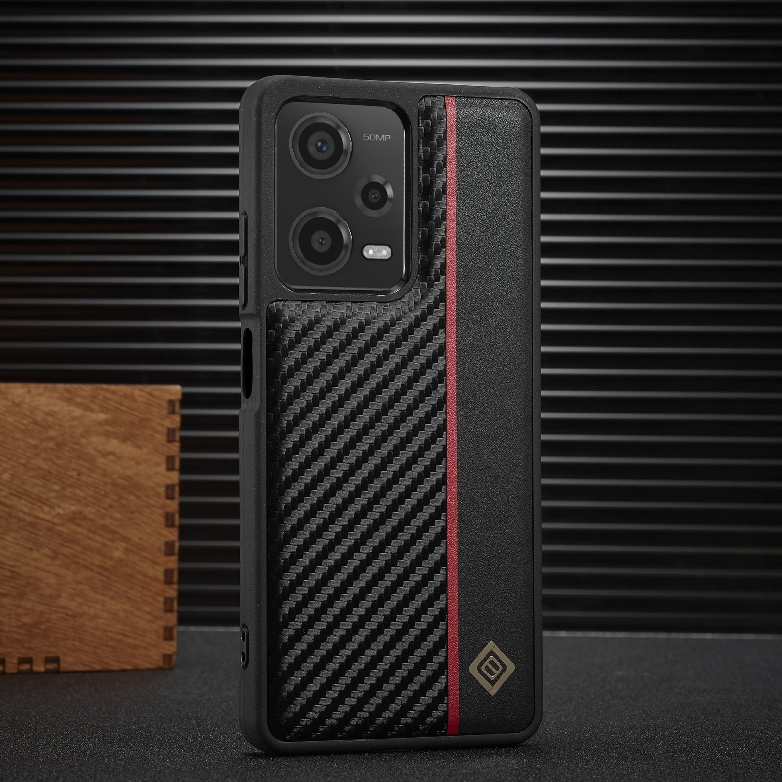 Xiaomi Redmi Note 13 Pro 5G / Poco X6 5G Θήκη Σιλικόνης Μαύρο LC.IMEEKE 3 in 1 Carbon Fiber Texture Shockproof Phone Case Black