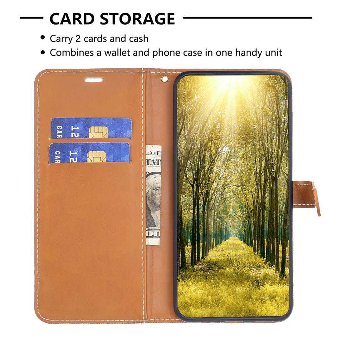Xiaomi Redmi Note 13 Pro Plus 5G Θήκη Βιβλίο Καφέ Color Block Denim Texture Phone Case Brown