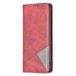 Xiaomi Redmi Note 13 Pro Plus 5G Θήκη Βιβλίο Κόκκινο Magnetic Buckle Rhombus Texture Phone Case Red