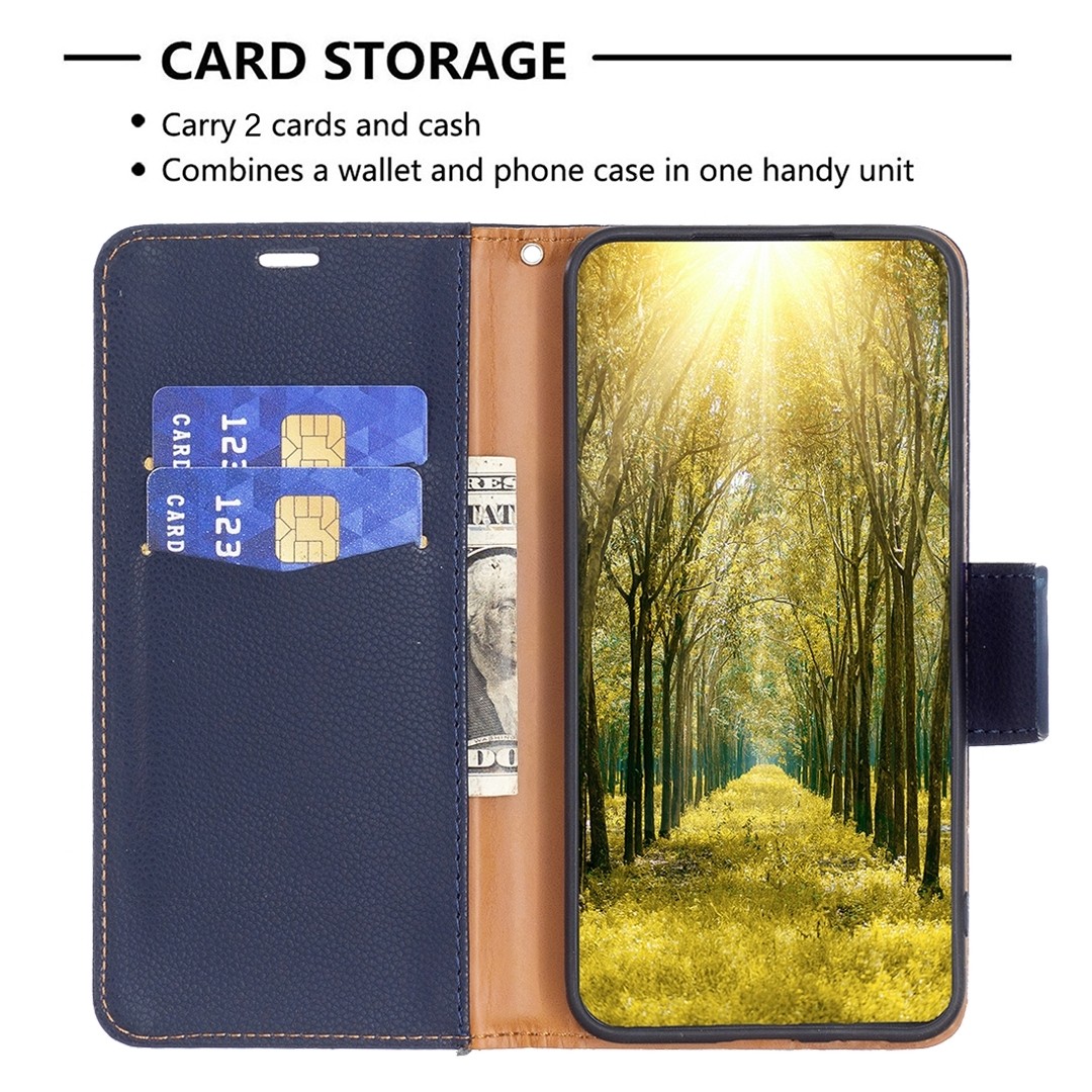 Xiaomi Redmi Note 13 Pro Plus 5G Θήκη Βιβλίο Μπλε Litchi Texture Pure Color Phone Case Blue