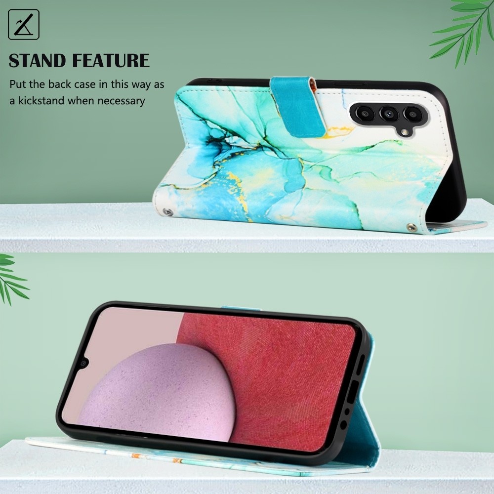 Samsung Galaxy A25 5G / A24 5G/4G Θήκη Βιβλίο Πράσινο Μάρμαρο PT003 Marble Pattern Flip Phone Case LS003