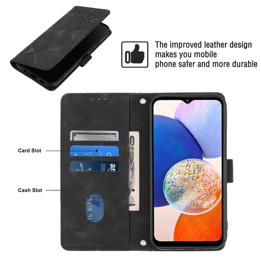 Samsung Galaxy A25 5G / A24 5G/4G Θήκη Βιβλίο Μαύρο Skin-feel Embossed Phone Case Black