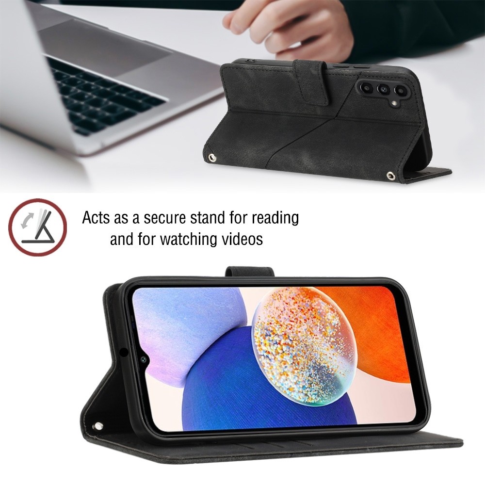 Samsung Galaxy A25 5G / A24 5G/4G Θήκη Βιβλίο Μαύρο Skin-feel Embossed Phone Case Black