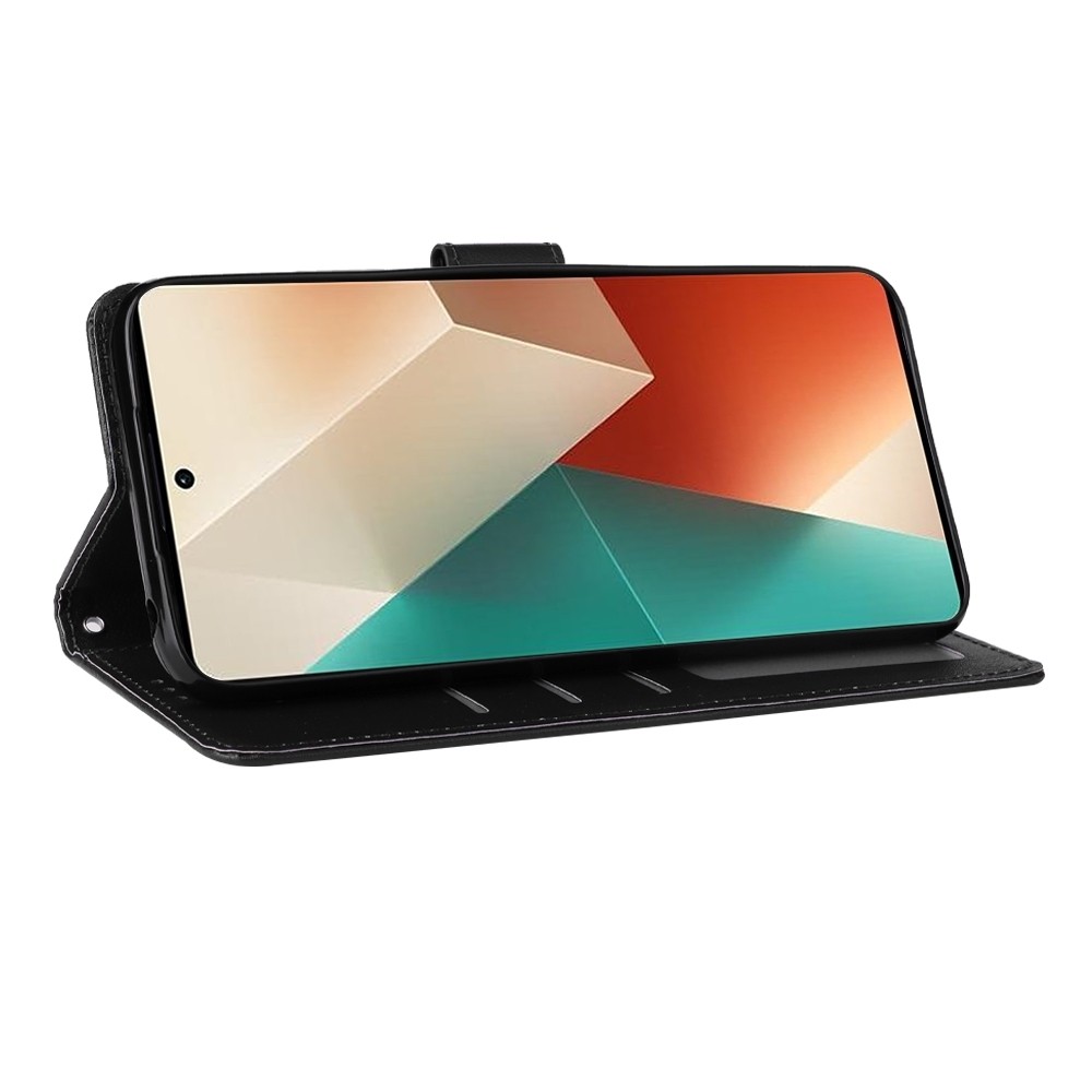Xiaomi Redmi Note 13 5G Θήκη Βιβλίο Μαύρο Multifunctional Horizontal Flip Case with Three Card Slot Black
