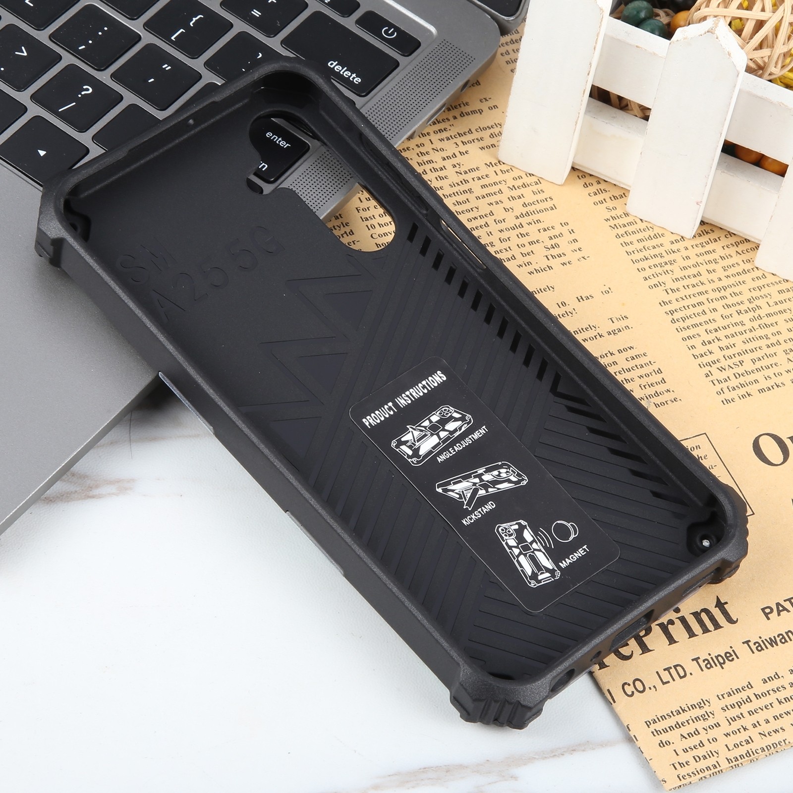 Samsung Galaxy A25 5G / A24 5G/4G Θήκη Καμουφλάζ Βεραμ΄άν Camouflage Armor Shockproof Magnetic Case with Holder Army Mint