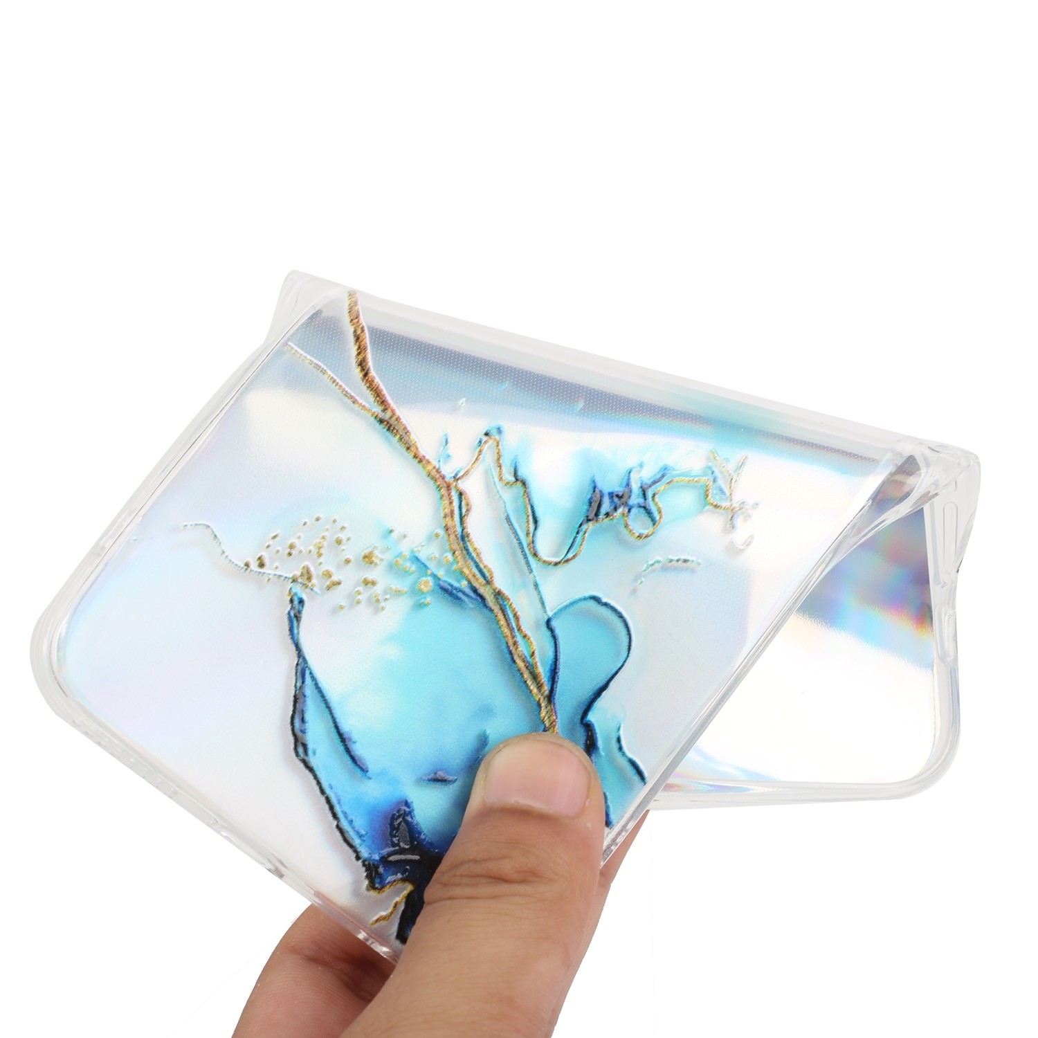 Xiaomi Poco X6 Pro 5G Θήκη Σιλικόνης Μάρμαρο Laser Marble Pattern Clear TPU Shockproof Protective Case Pink