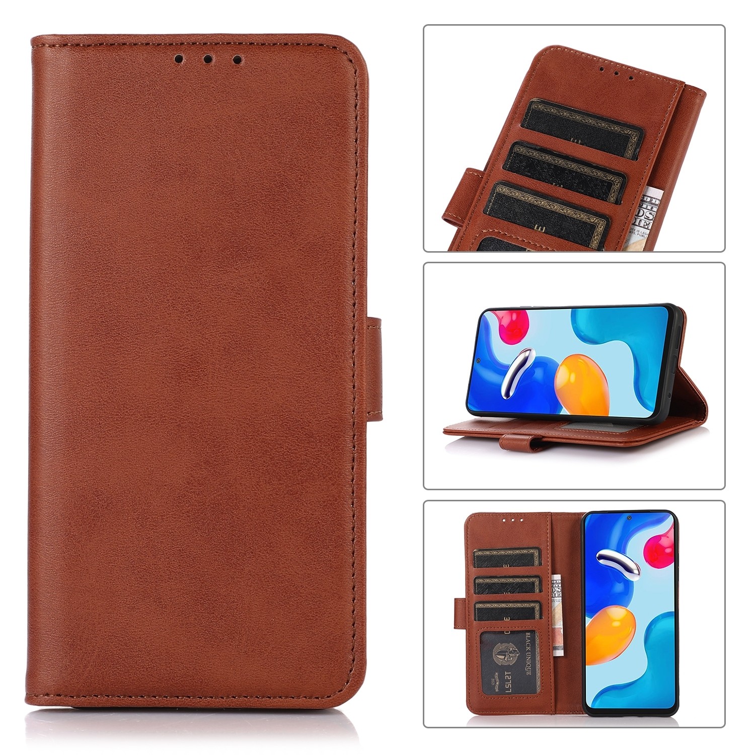 Xiaomi Redmi Note 13 Pro 5G / Poco X6 5G Θήκη Βιβλίο Καφέ Cow Texture Phone Case Brown