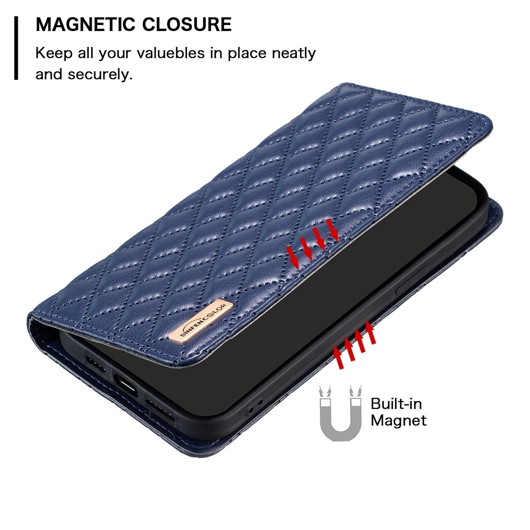 Xiaomi Redmi Note 13 Pro Plus 5G Θήκη Βιβλίο Μπλε Diamond Lattice Magnetic Flip Phone Case Blue