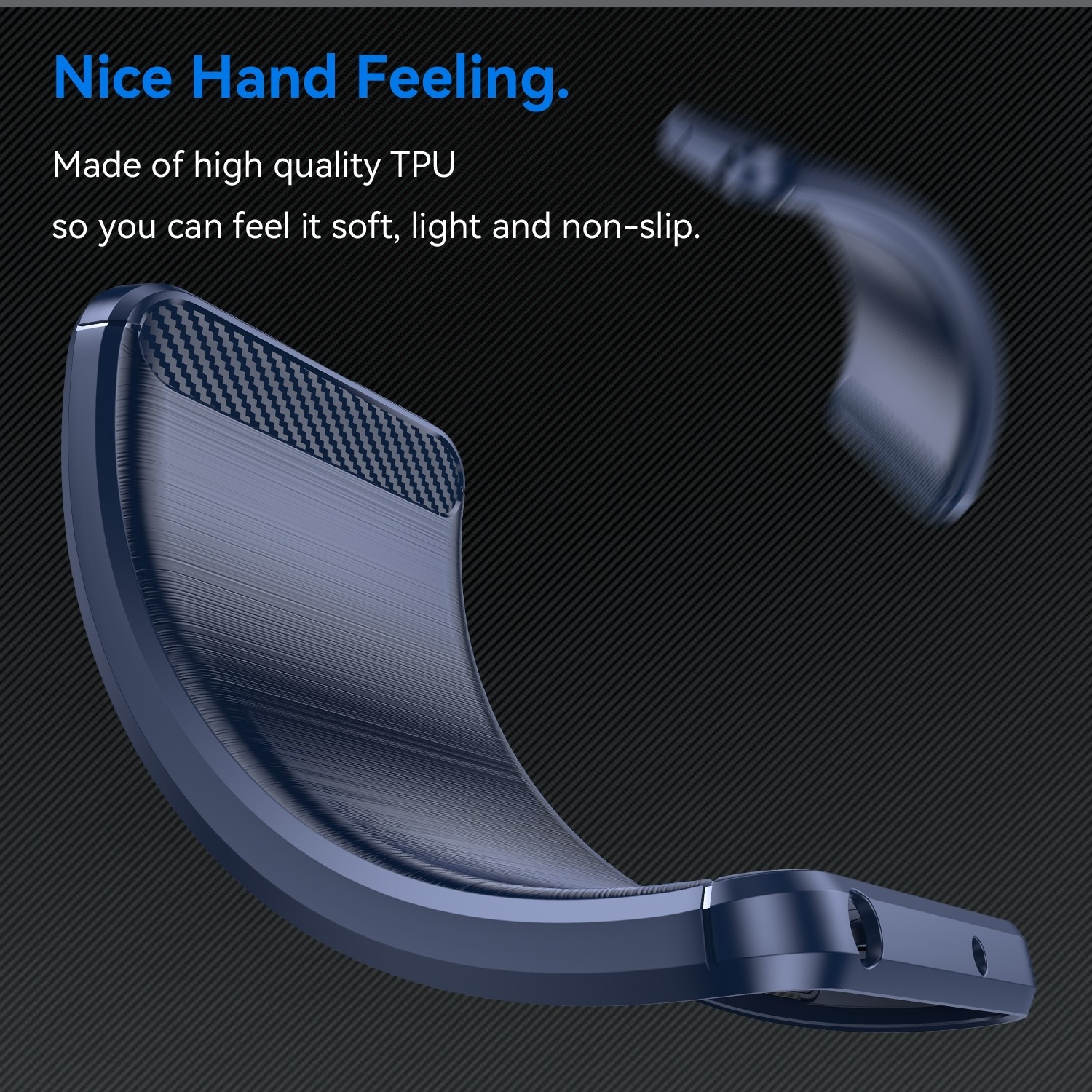 Xiaomi Redmi Note 13 5G Θήκη Σιλικόνης Μπλε Brushed Texture Carbon Fiber TPU Phone Case Blue