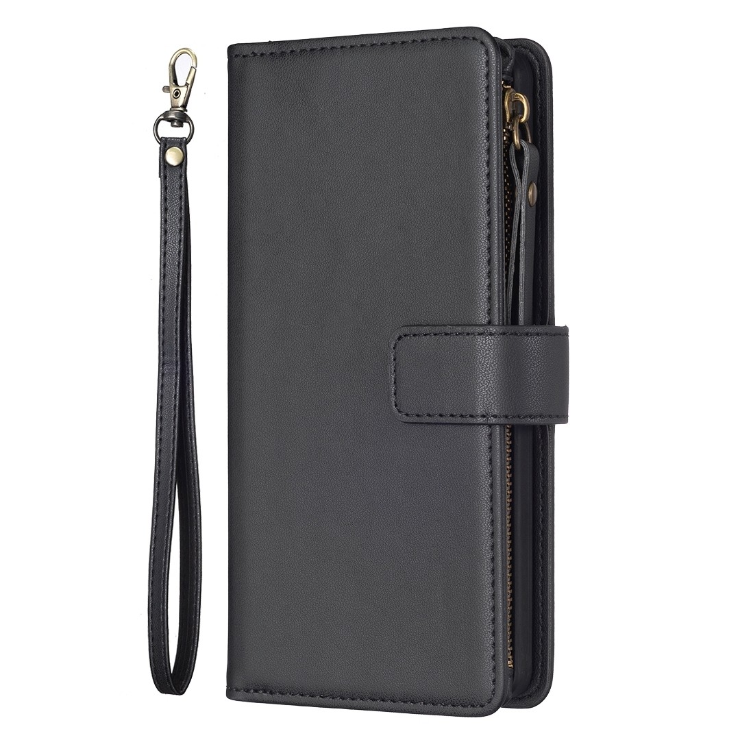 Xiaomi Redmi Note 13 Pro Plus 5G Θήκη Βιβλίο Μαύρο Card Slots Zipper Wallet Flip Phone Case Black