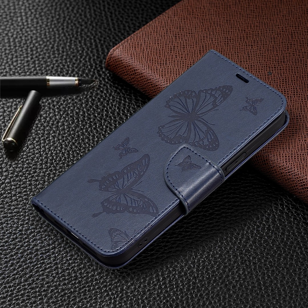Xiaomi Redmi Note 13 Pro Plus 5G Θήκη Βιβλίο Μπλε Two Butterflies Embossing Phone Case Blue