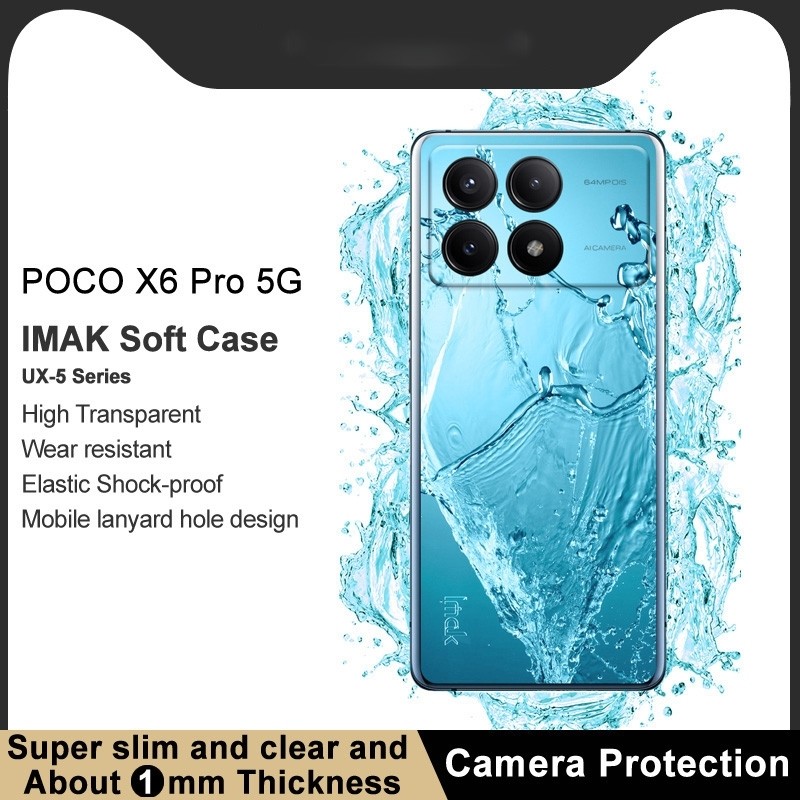 Xiaomi Poco X6 Pro 5G Θήκη Σιλικόνης Διάφανη IMAK UX-5 Series Transparent Shockproof TPU Phone Case