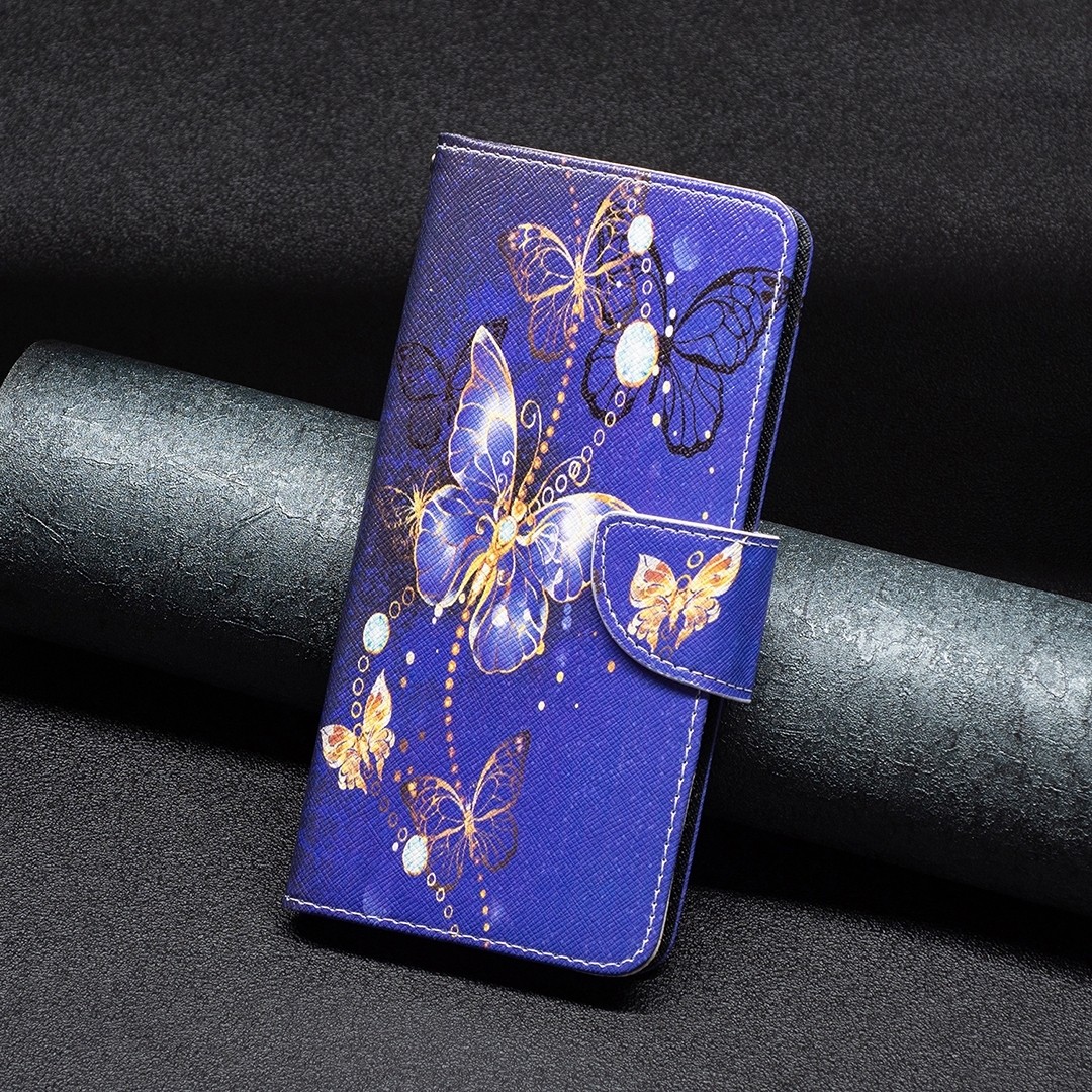 Xiaomi Redmi Note 13 Pro 5G / Poco X6 5G Θήκη Βιβλίο Colored Drawing Pattern Phone Case Purple Butterfly