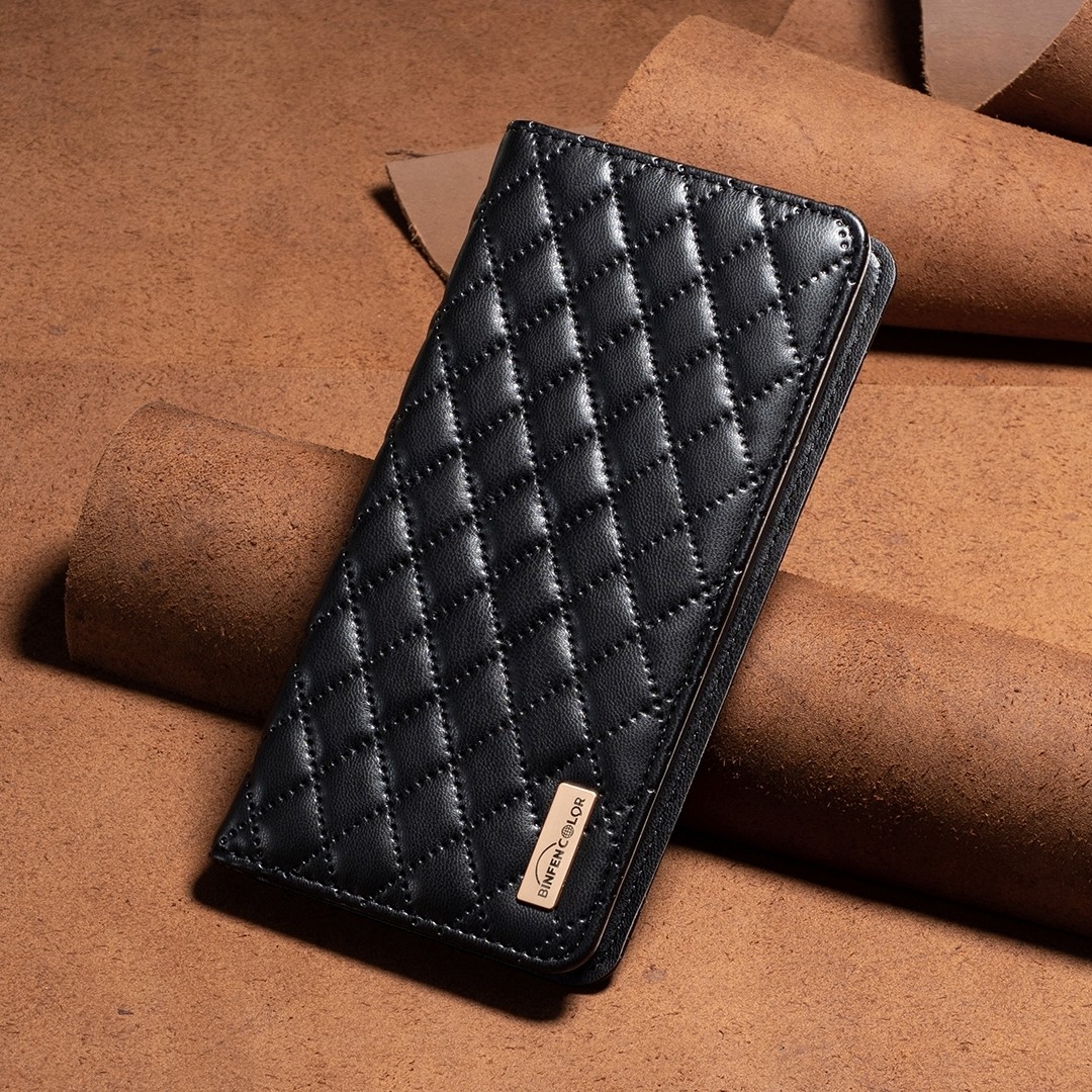 Xiaomi Redmi Note 13 Pro Plus 5G Θήκη Βιβλίο Μαύρο Diamond Lattice Magnetic Flip Phone Case Black