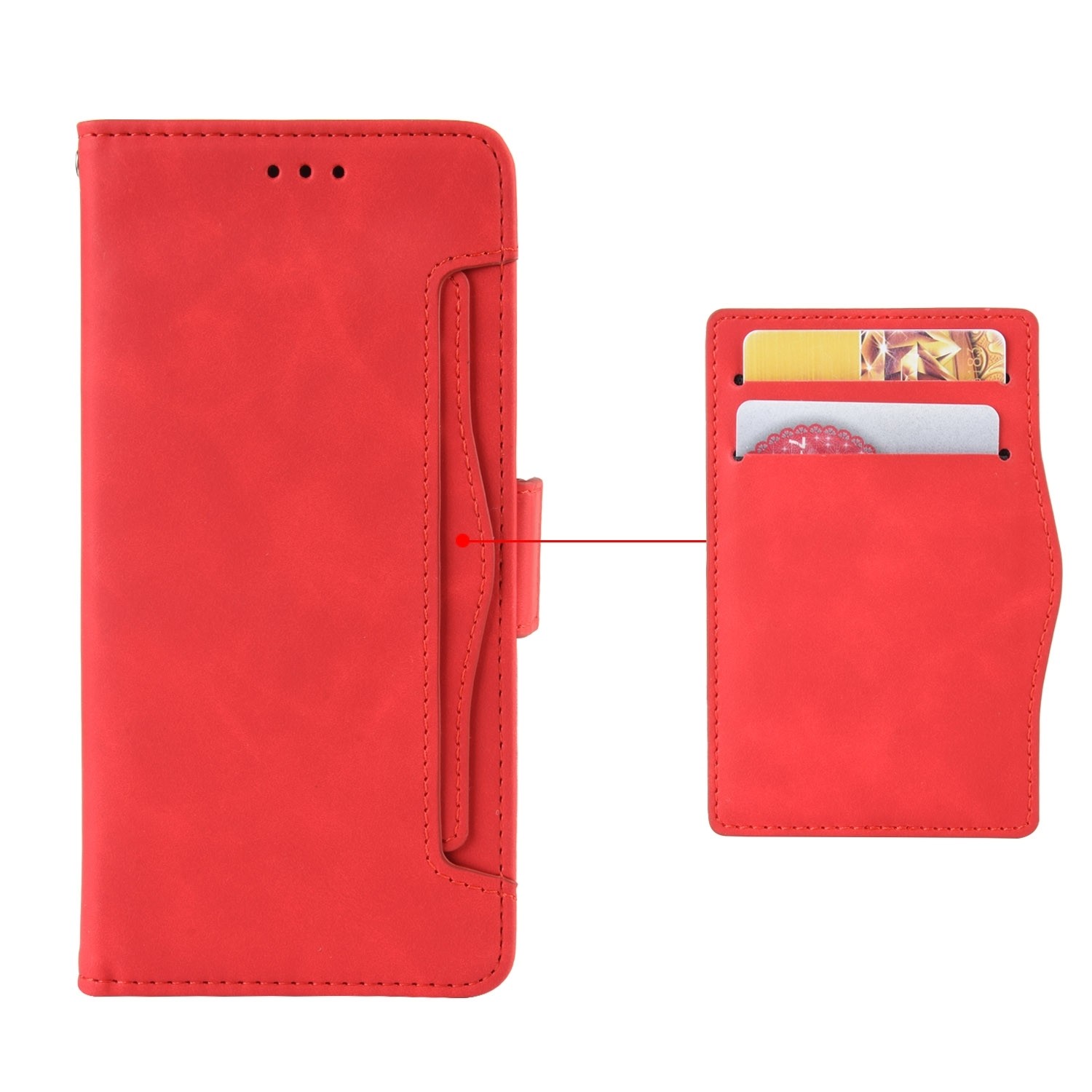 TCL 40 NXTpaper 4G Θήκη Βιβλίο Κόκκινο Skin Feel Calf Texture Card Slots Phone Case Red