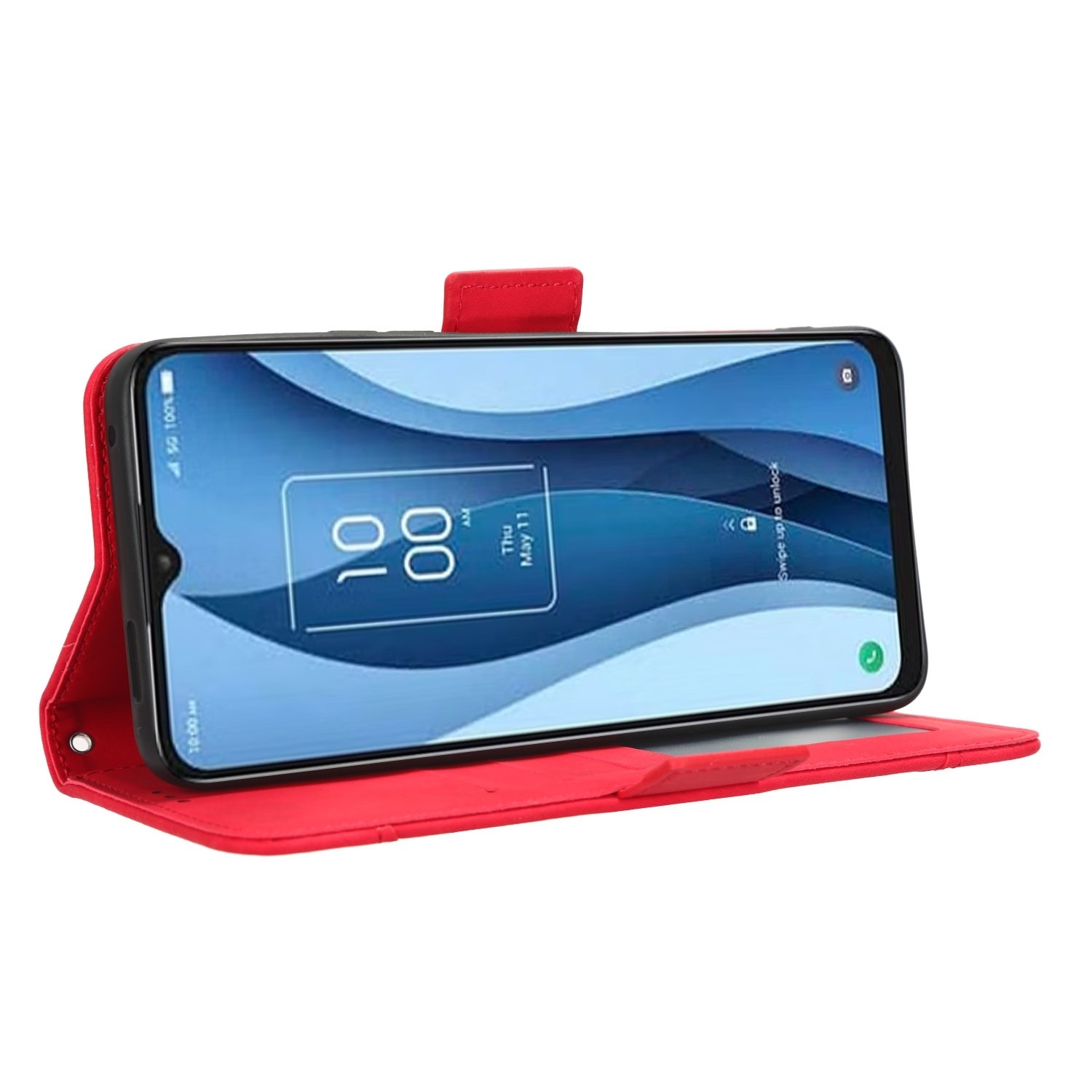 TCL 40 NXTpaper 5G Θήκη Βιβλίο Κόκκινο Skin Feel Calf Texture Card Slots Phone Case Red