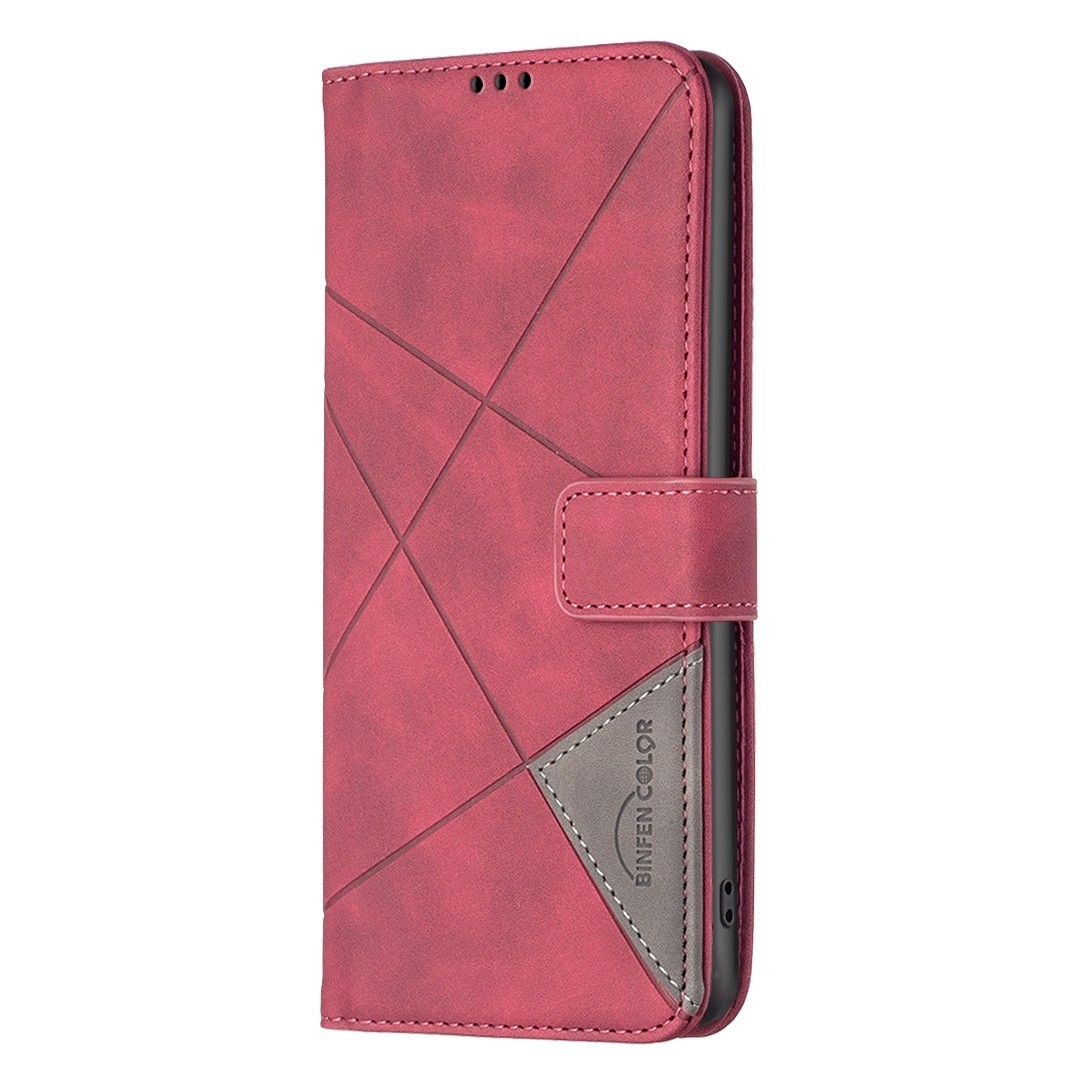 TCL 40 SE Θήκη Βιβλίο Κόκκινο Magnetic Buckle Rhombus Texture Phone Case Red