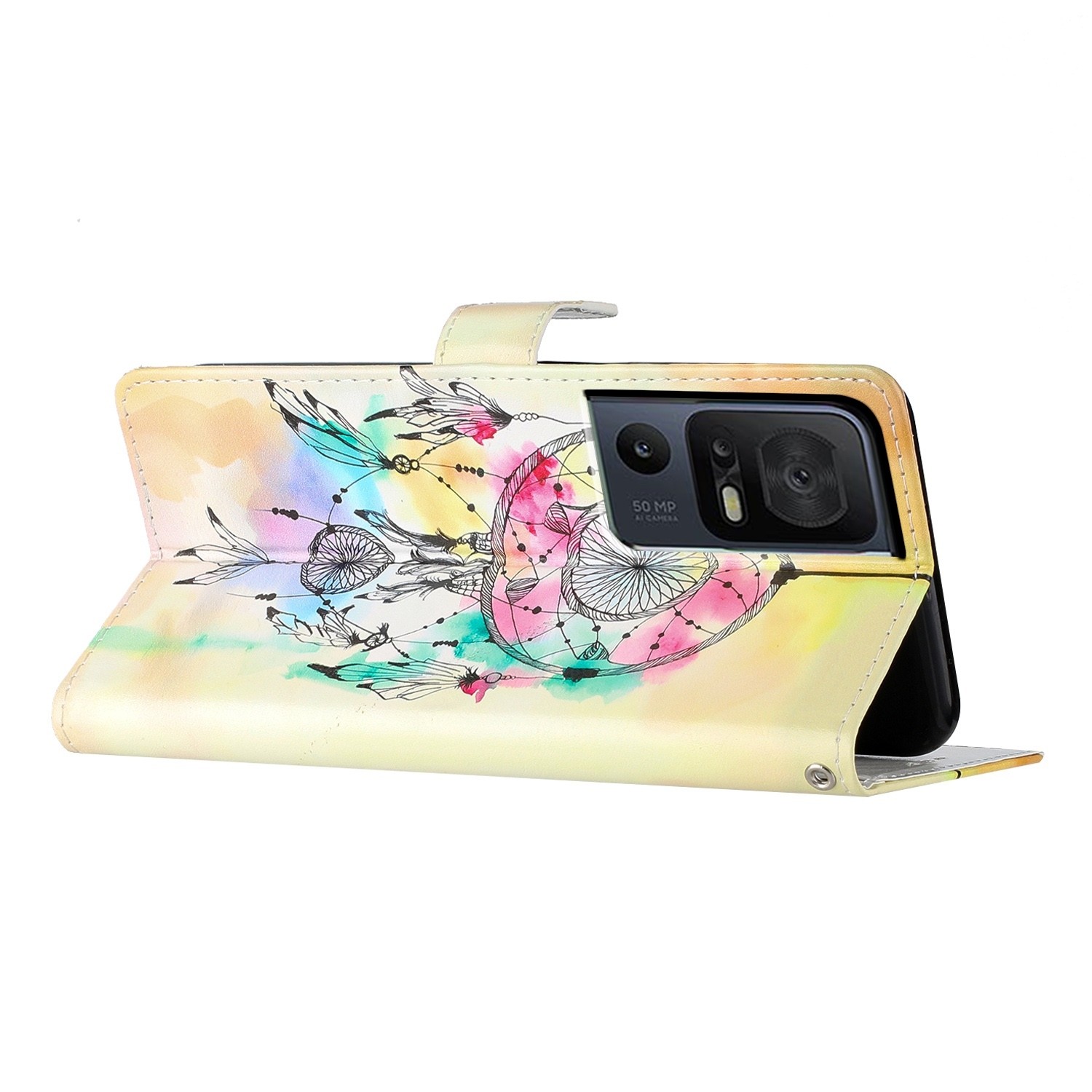 TCL 40 SE Θήκη Βιβλίο Colored Drawing Pattern Phone Case Dream Catcher