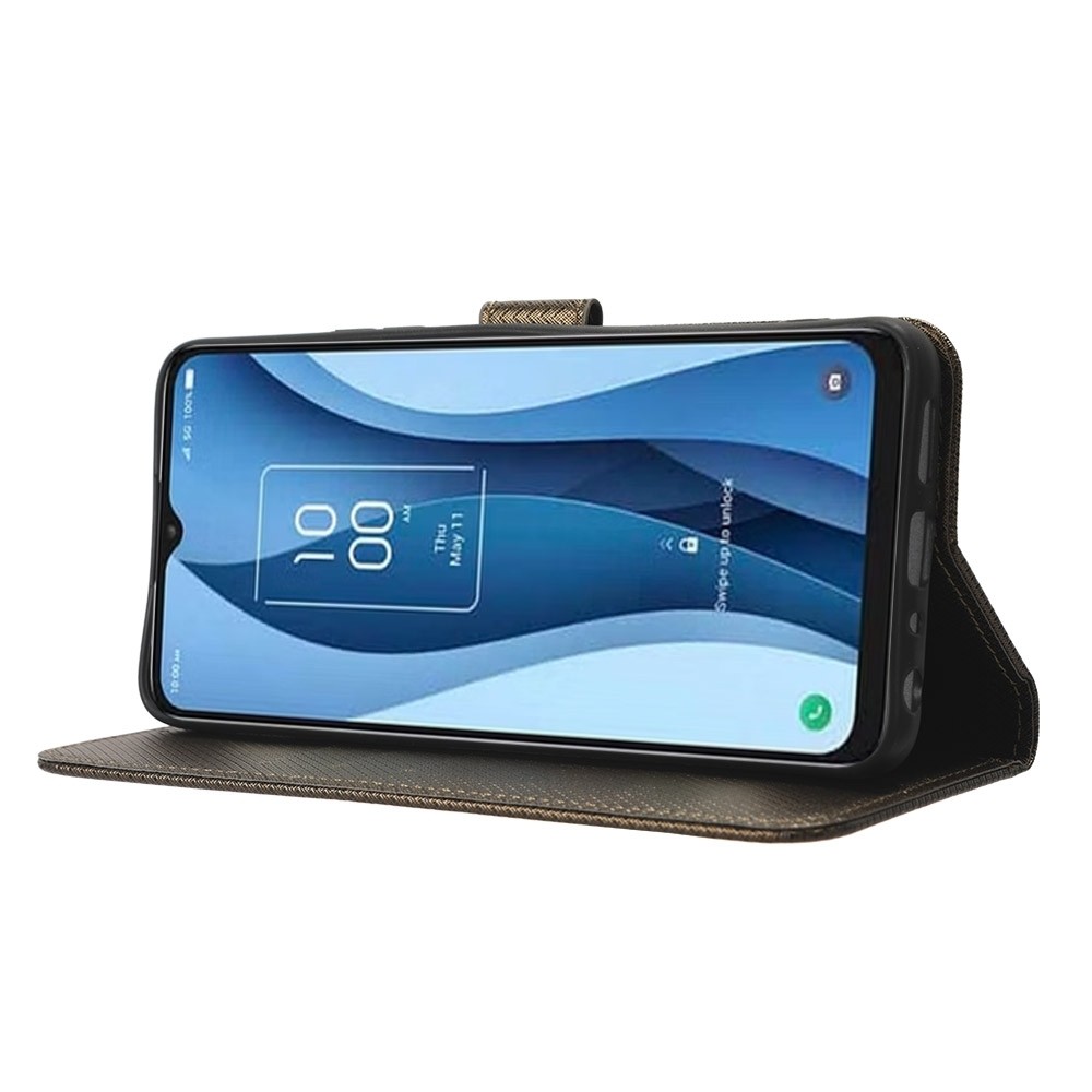 TCL 40 NXTpaper 5G Θήκη Βιβλίο Καφέ Diamond Texture Phone Case Brown