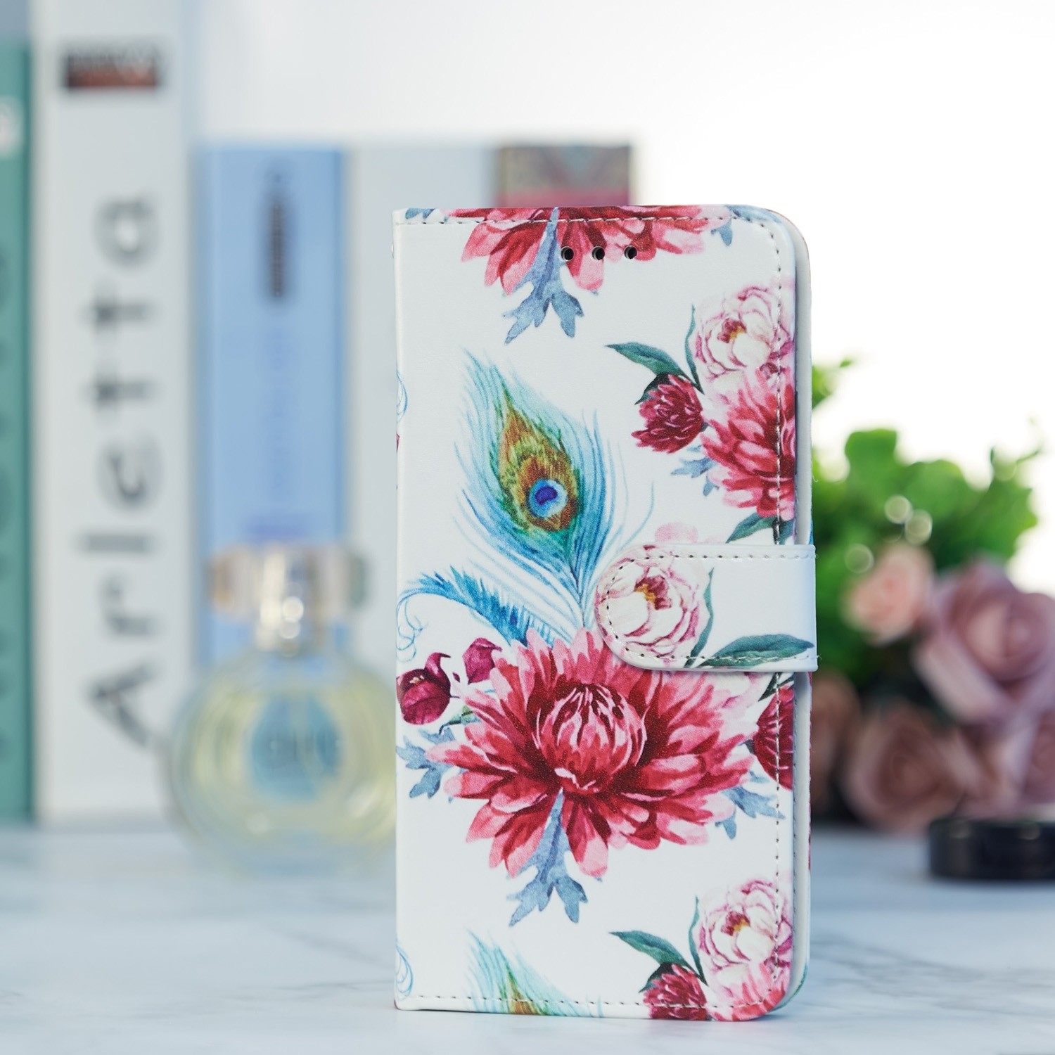 TCL 40 SE Θήκη Βιβλίο Painted Pattern Horizontal Flip Phone Case Peacock Flower
