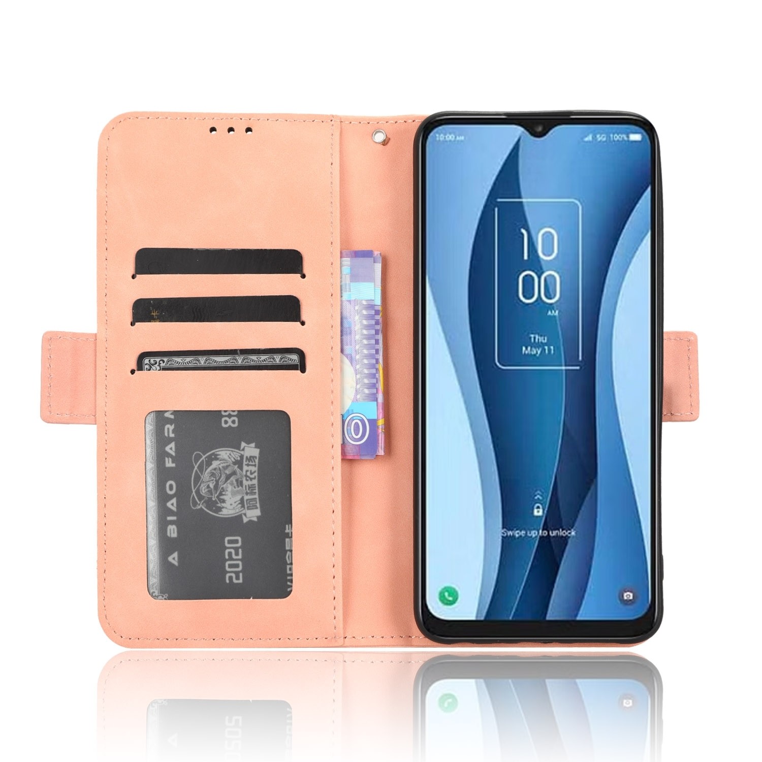 TCL 40 NXTpaper 5G Θήκη Βιβλίο Ροζ Skin Feel Calf Texture Card Slots Phone Case Pink