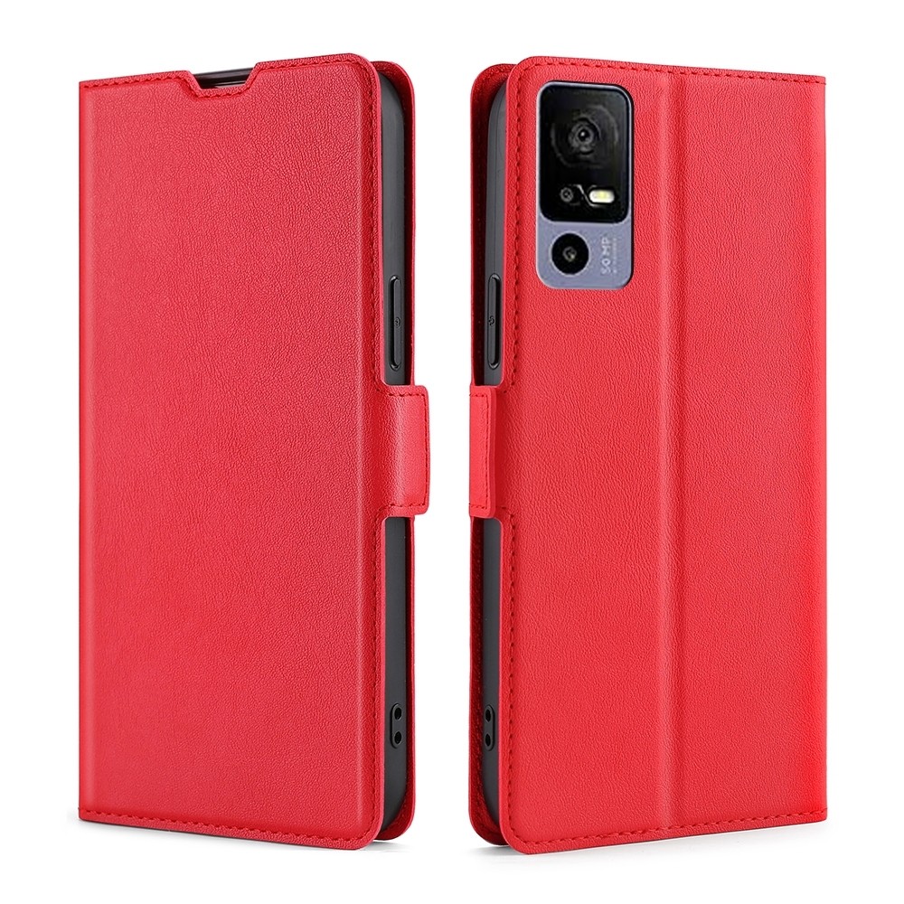 TCL 40 R 5G Θήκη Βιβλίο Κόκκινο Ultra-thin Voltage Side Buckle PU + TPU Phone Case Red