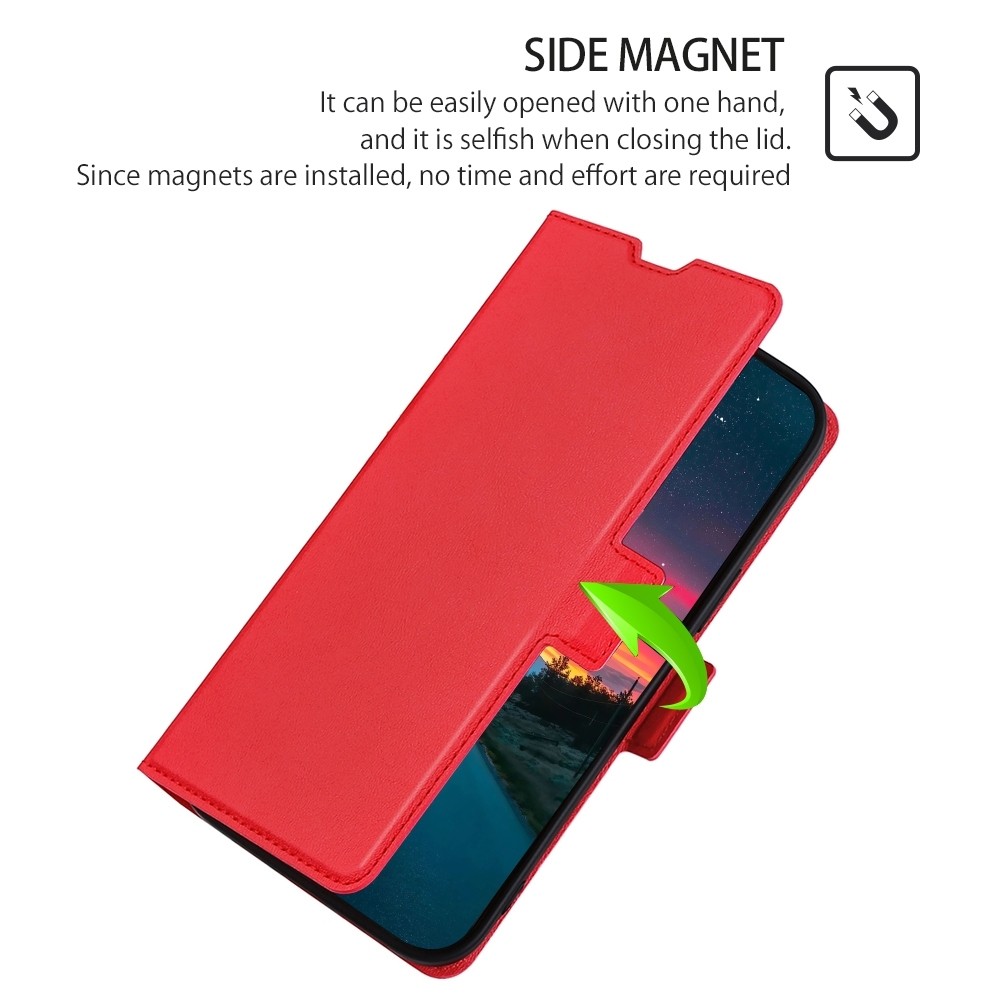 TCL 40 R 5G Θήκη Βιβλίο Κόκκινο Ultra-thin Voltage Side Buckle PU + TPU Phone Case Red