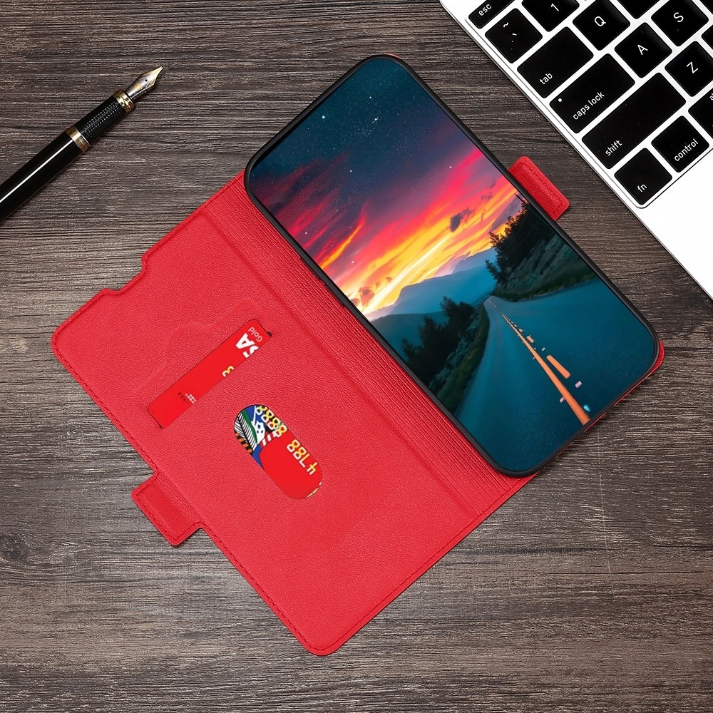 TCL 40 R 5G Θήκη Βιβλίο Κόκκινο Ultra-thin Voltage Side Buckle PU + TPU Phone Case Red