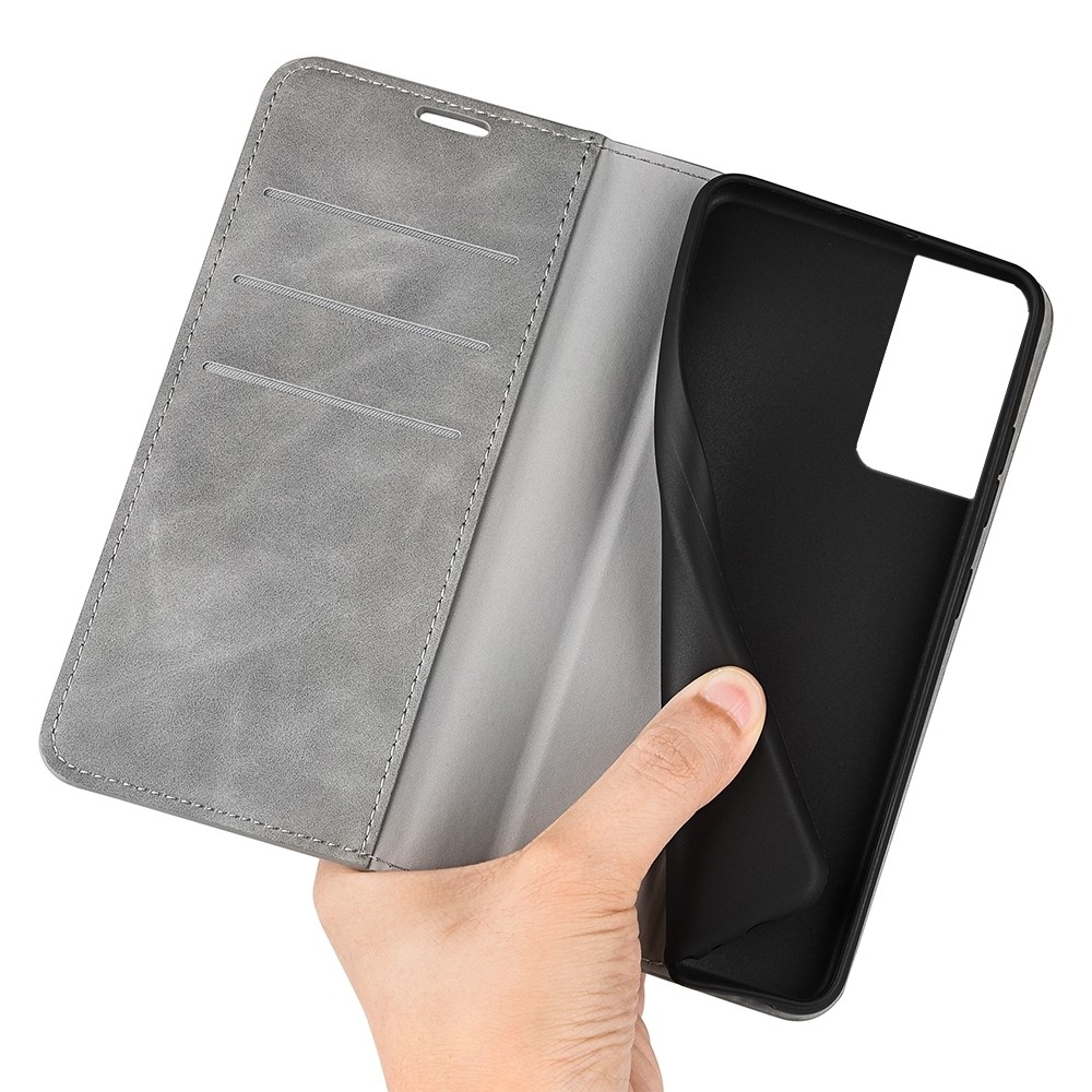 TCL 40 SE Θήκη Βιβλίο Γκρι Retro-skin Magnetic Suction Phone Case Grey