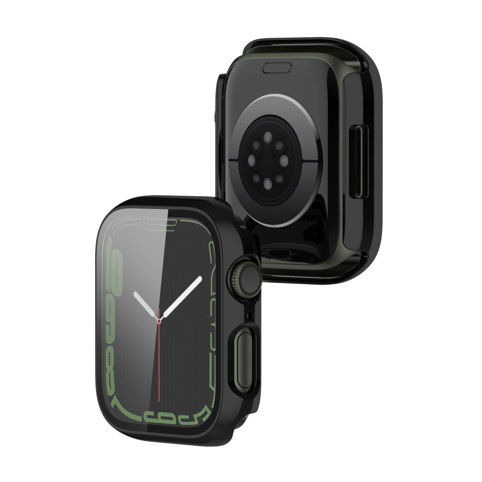 Apple Watch Series 9 / 8 / 7 45mm Θήκη με Τζαμάκι Προστασίας Οθόνης Electroplating Shockproof PC Protective Case