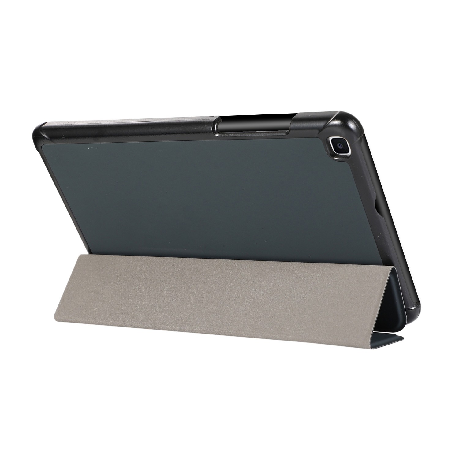 Samsung Galaxy Tab A7 Lite 8.7" T220 / T225 Θήκη Μαύρη 3-folding Skin Texture Horizontal Flip TPU + PU Case with Holder Black