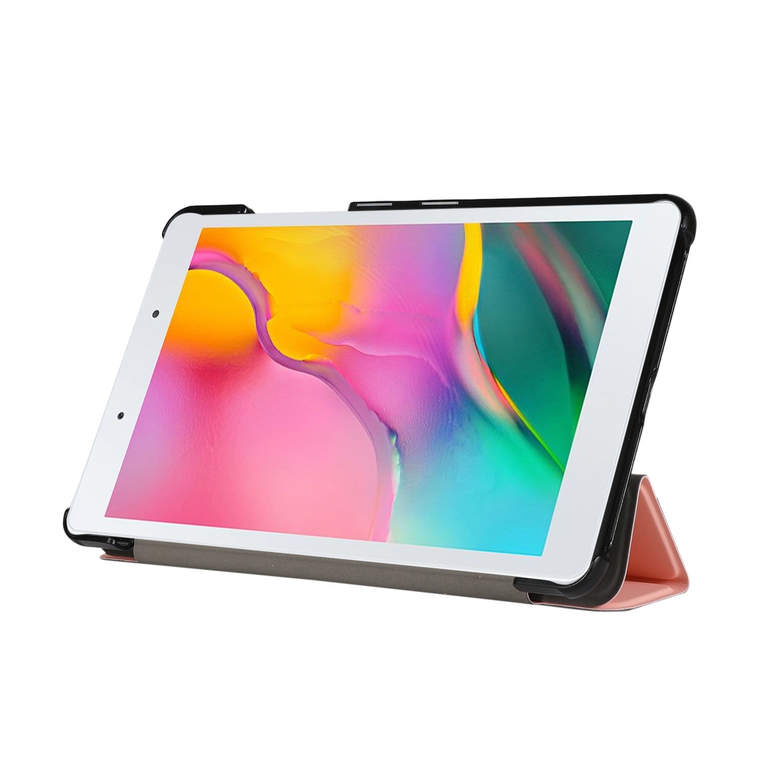 Samsung Galaxy Tab A7 Lite 8.7" T220 / T225 Θήκη Ροζ Χρυσό 3-folding Horizontal Flip TPU + PU Case with Holder Rose Gold