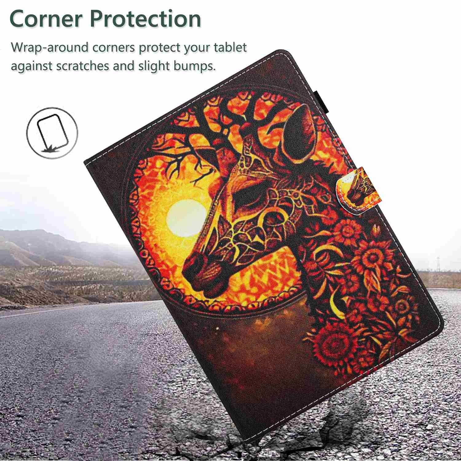 Samsung Galaxy Tab A7 Lite 8.7" T220 / T225 Θήκη Με Σχέδιο Painted Pattern Stitching Tablet Case Flower Deer
