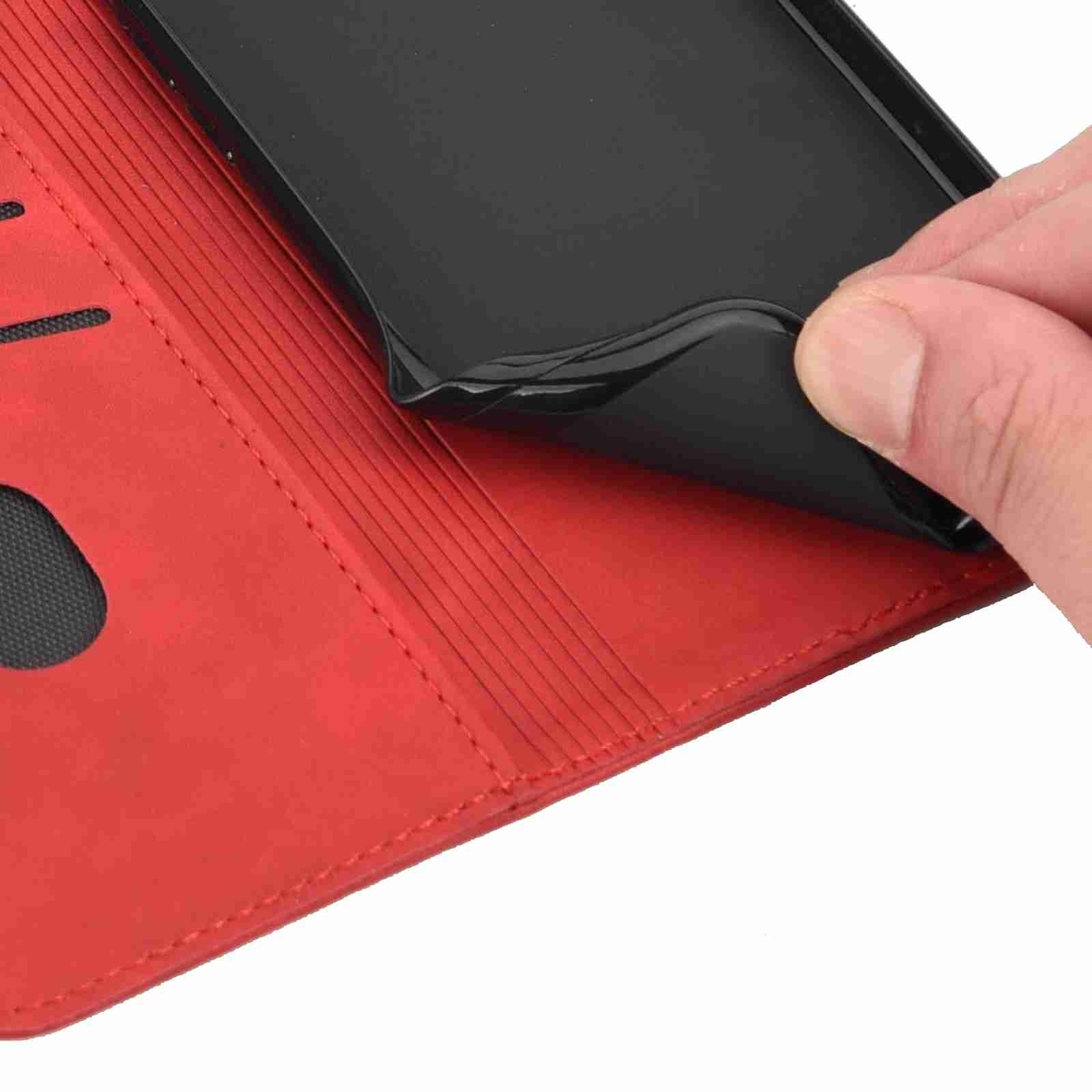 Samsung Galaxy A55 5G Θήκη Βιβλίο Κόκκινο Skin Feel Splicing Phone Case Red