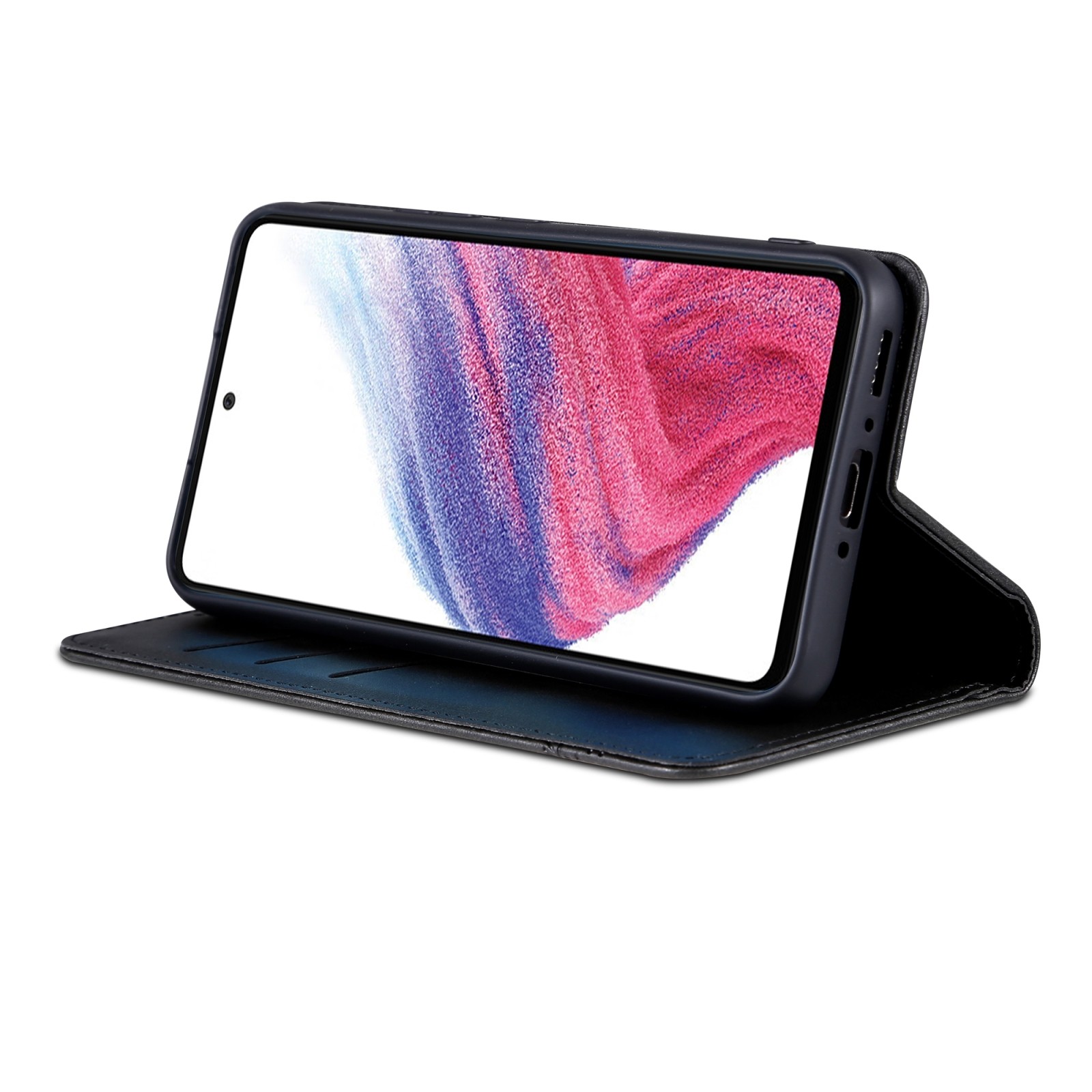 Samsung Galaxy A35 5G Θήκη Βιβλίο Μαύρο AZNS Magnetic Calf Texture Flip Phone Case Black