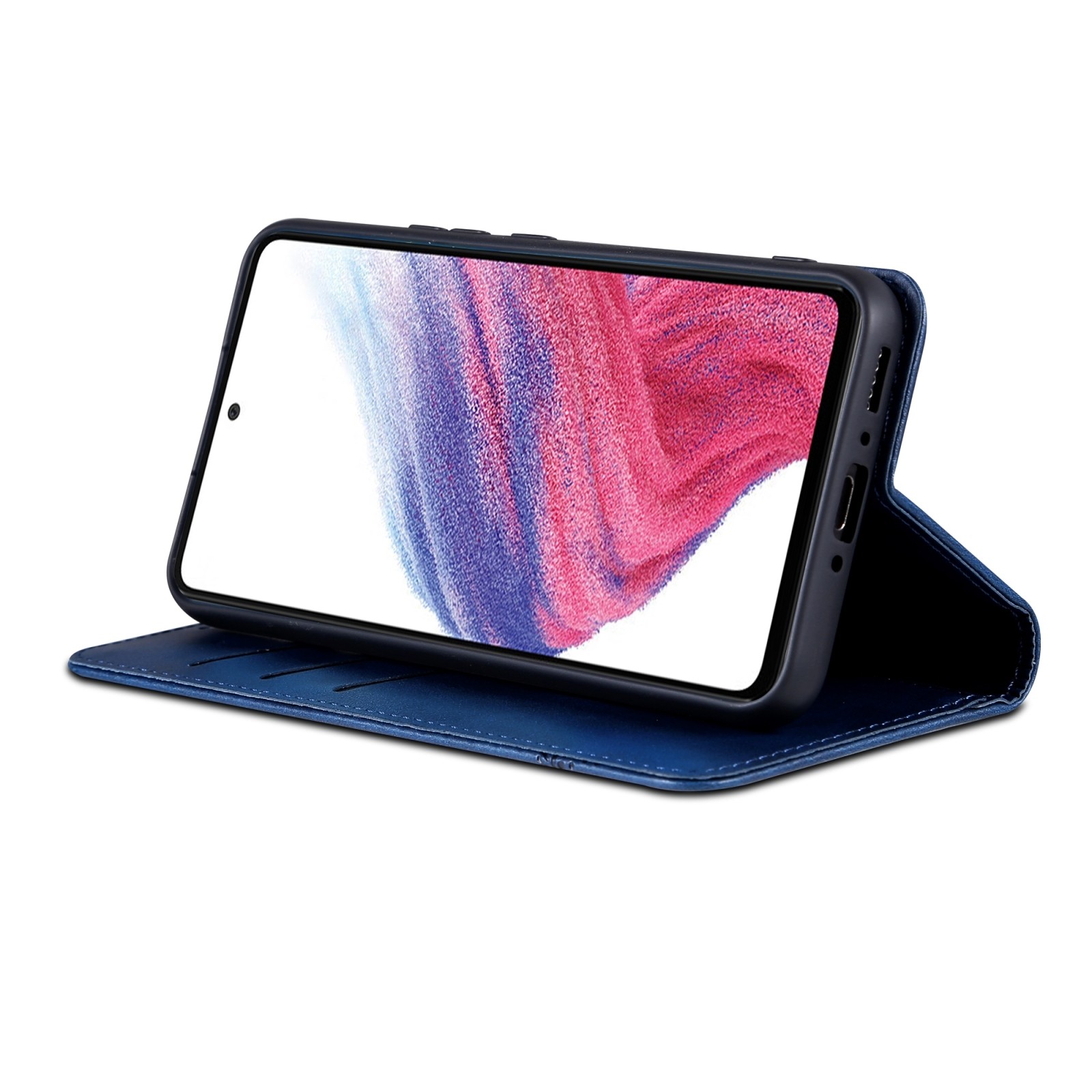 Samsung Galaxy A35 5G Θήκη Βιβλίο Μπλε AZNS Magnetic Calf Texture Flip Phone Case Blue