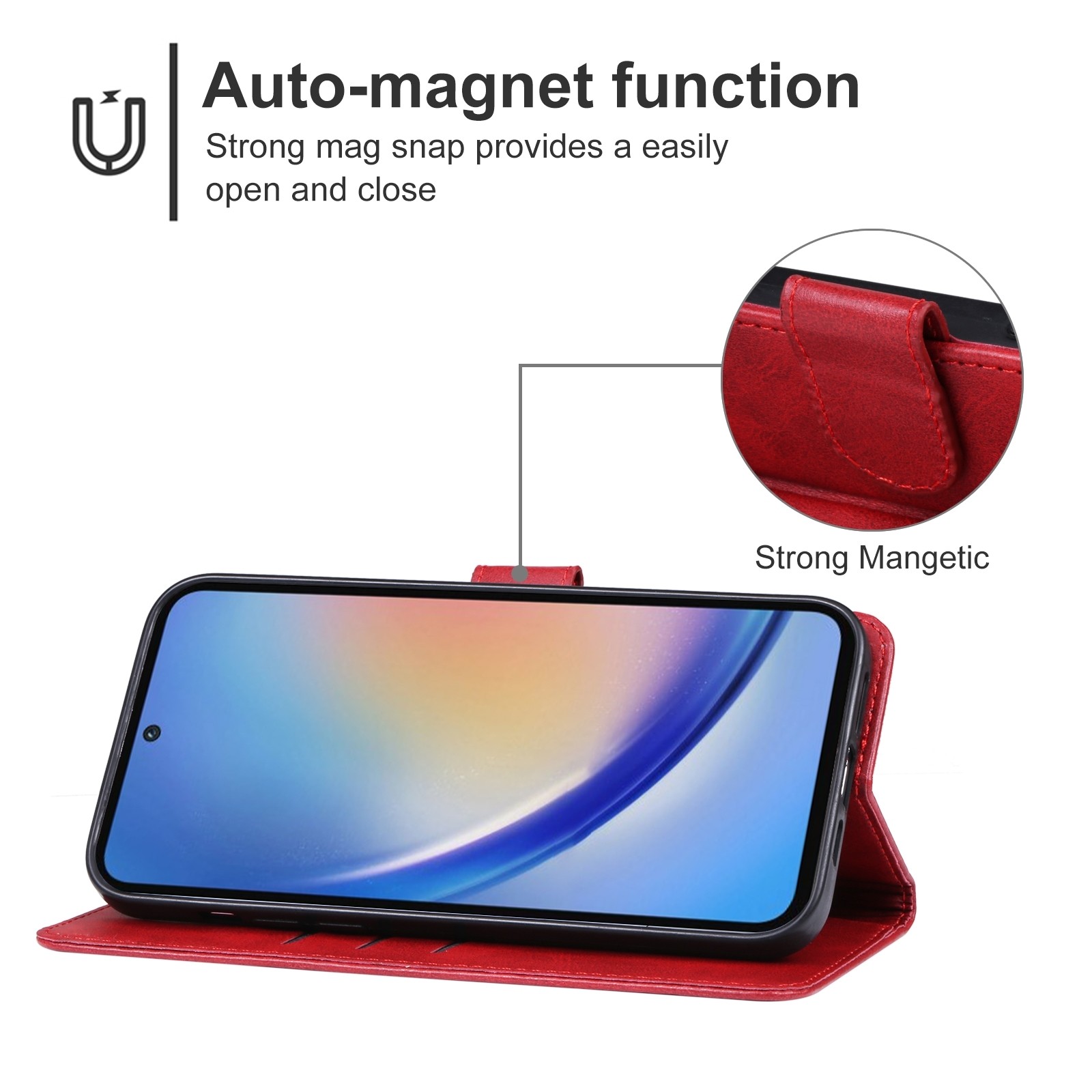 Samsung Galaxy A35 5G Θήκη Βιβλίο Κόκκινο Phone Case Red