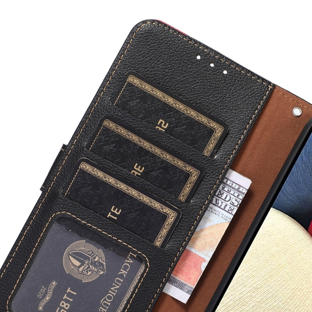 Samsung Galaxy A35 5G Θήκη Βιβλίο Μαύρο KHAZNEH Litchi Texture RFID Phone Case Black
