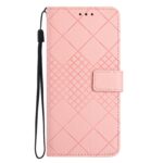 Xiaomi Redmi Note 12 Pro 4G Θήκη Βιβλίο Ροζ Rhombic Grid Texture Phone Case Pink