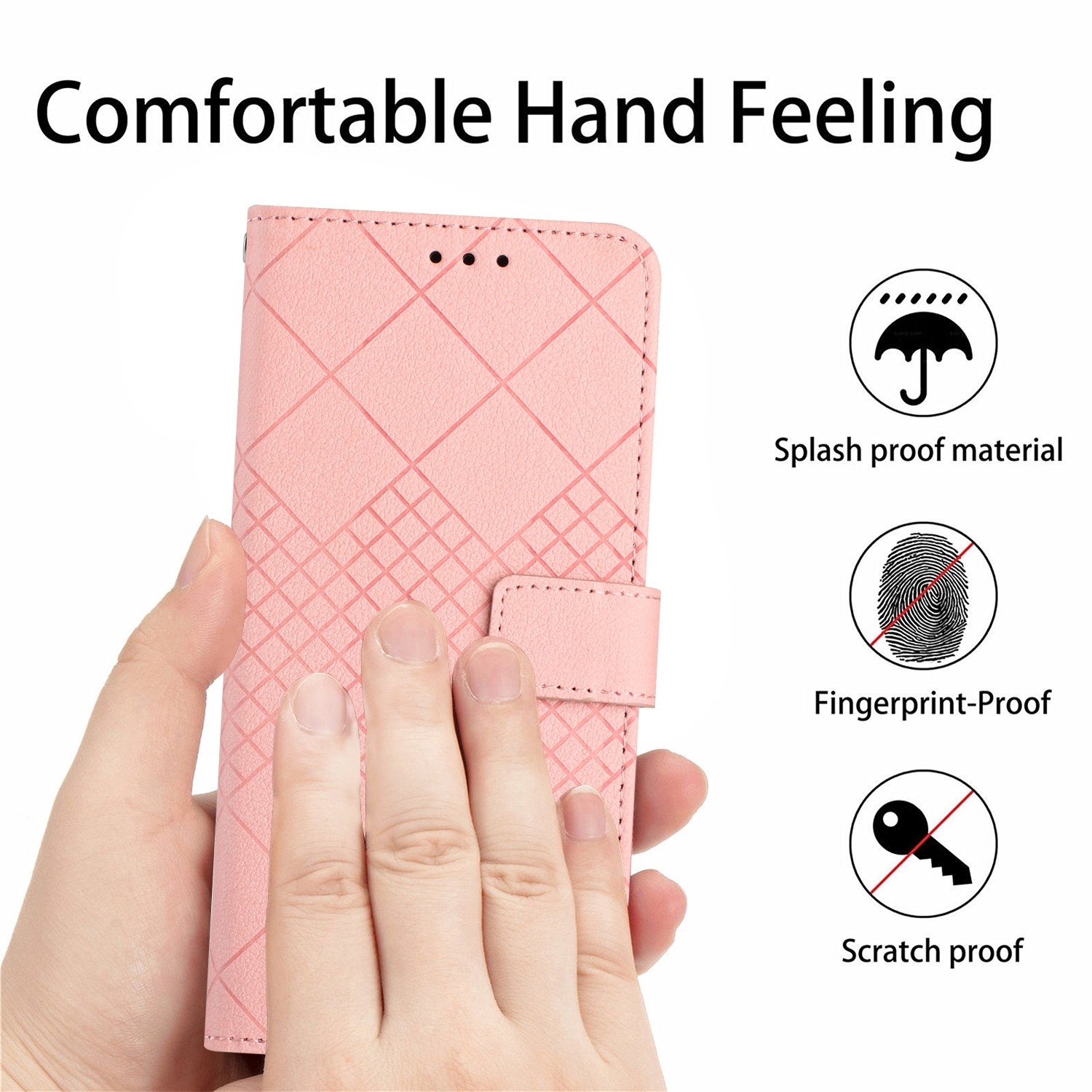 Xiaomi Redmi Note 12 Pro 4G Θήκη Βιβλίο Ροζ Rhombic Grid Texture Phone Case Pink