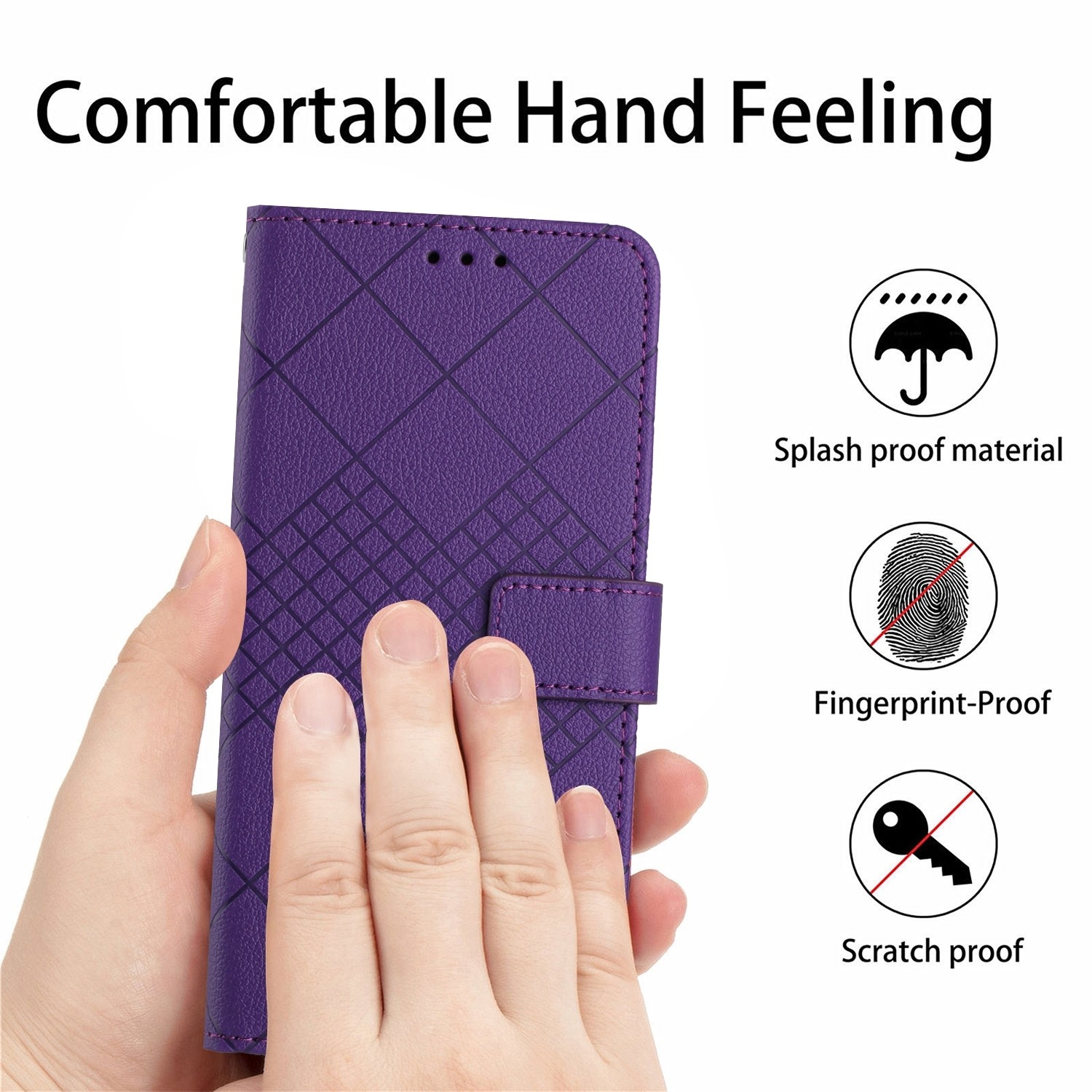 Xiaomi Redmi Note 12 Pro 4G Θήκη Βιβλίο Μωβ Rhombic Grid Texture Phone Case Purple