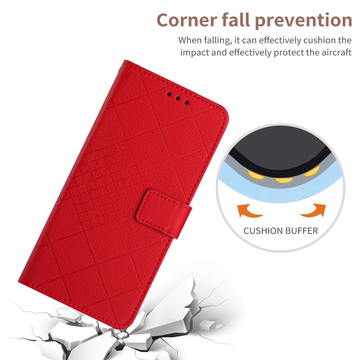 Xiaomi Redmi Note 12 Pro 4G Θήκη Βιβλίο Κόκκινο Rhombic Grid Texture Phone Case Red