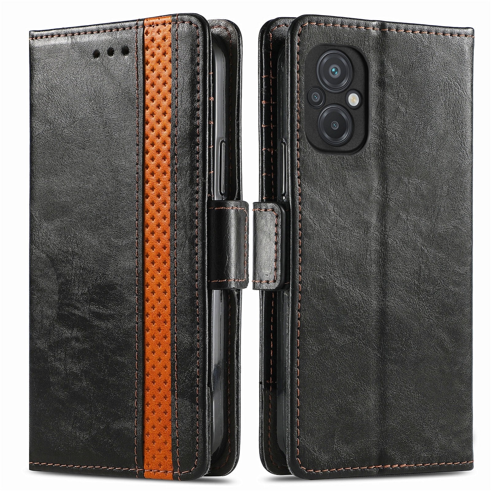 Xiaomi Poco M5 Θήκη Βιβλίο Μαύρο CaseNeo Splicing Dual Magnetic Buckle Phone Case Black