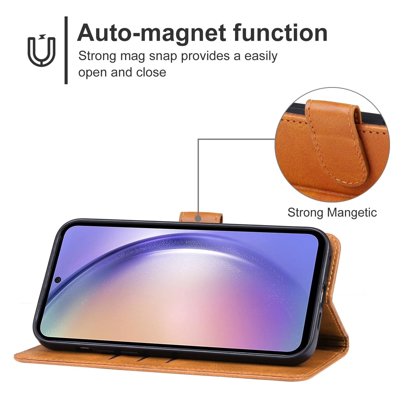 Samsung Galaxy A55 5G Θήκη Βιβλίο Καφέ Phone Case Brown