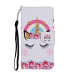 Samsung Galaxy A55 5G Θήκη Βιβλίο Colored Drawing Pattern Phone Case Crown Unicorn