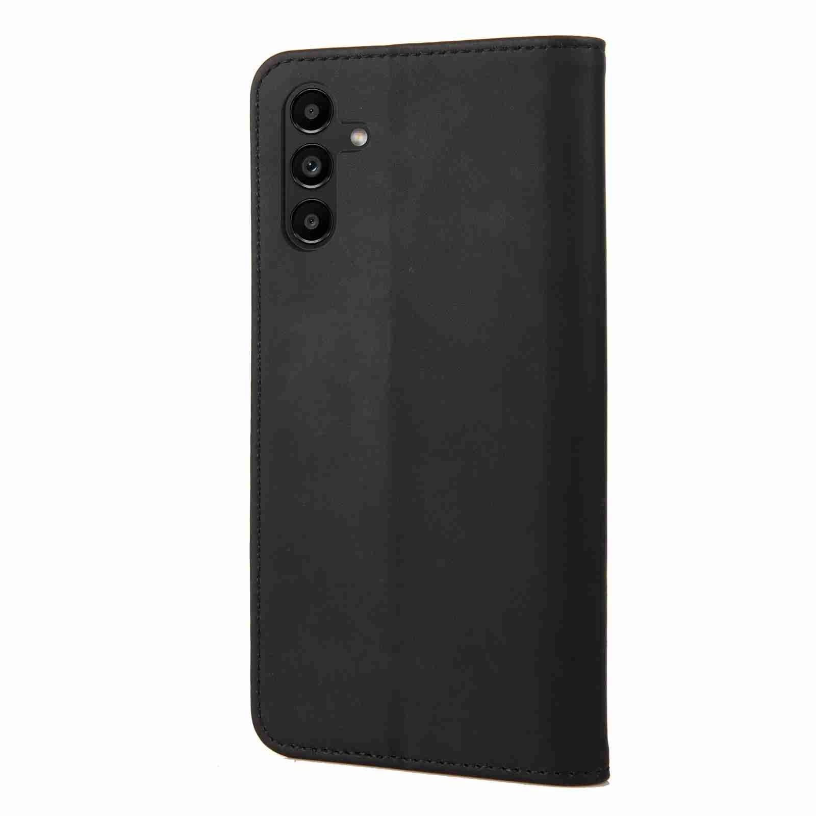 Samsung Galaxy A55 5G Θήκη Βιβλίο Μαύρο Skin Feel Splicing Phone Case Black