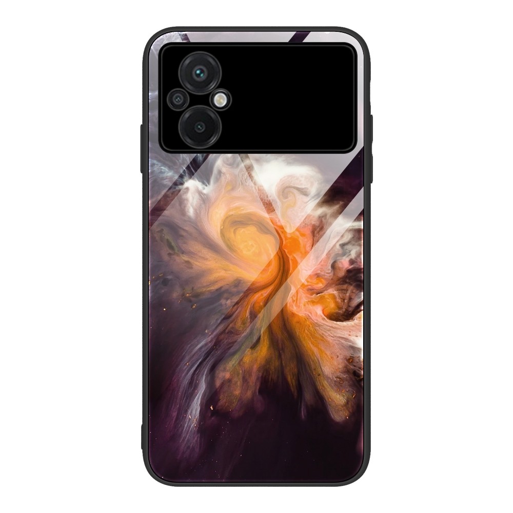 Xiaomi Poco M5 Μάρμαρο Με Πλαίσιο Σιλικόνης Και Όψη Γυαλιού Marble Pattern Glass Case Typhoon